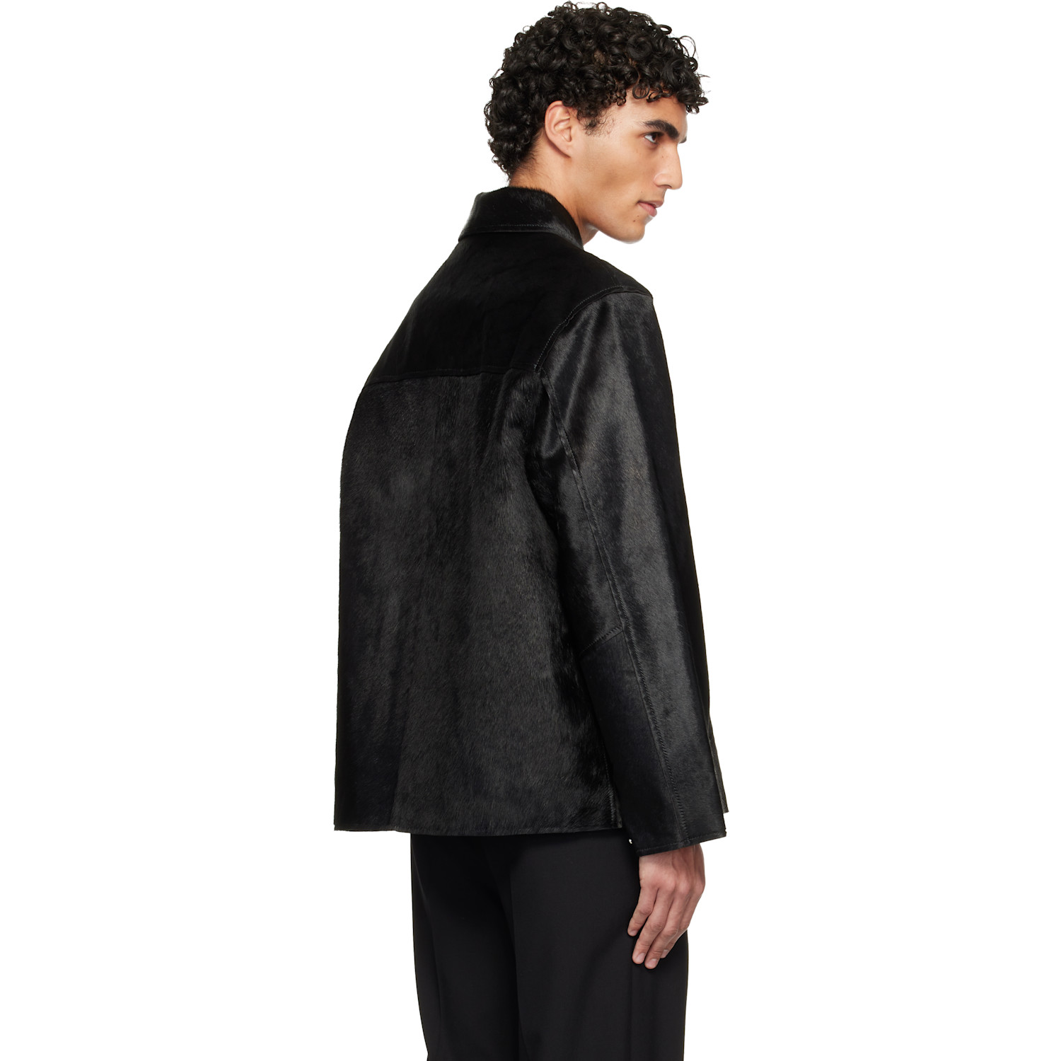  Sunflower Black Cow Hide Coach Jacket 