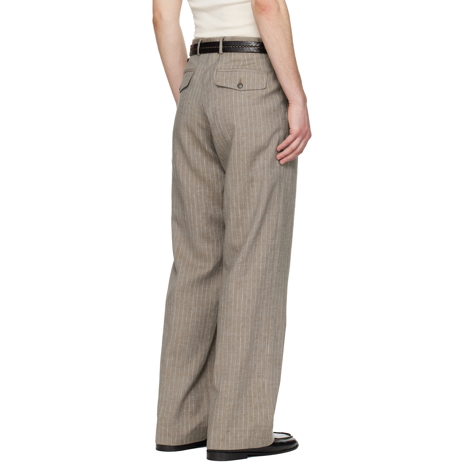  Sunflower Brown Wide Pleated Trousers 