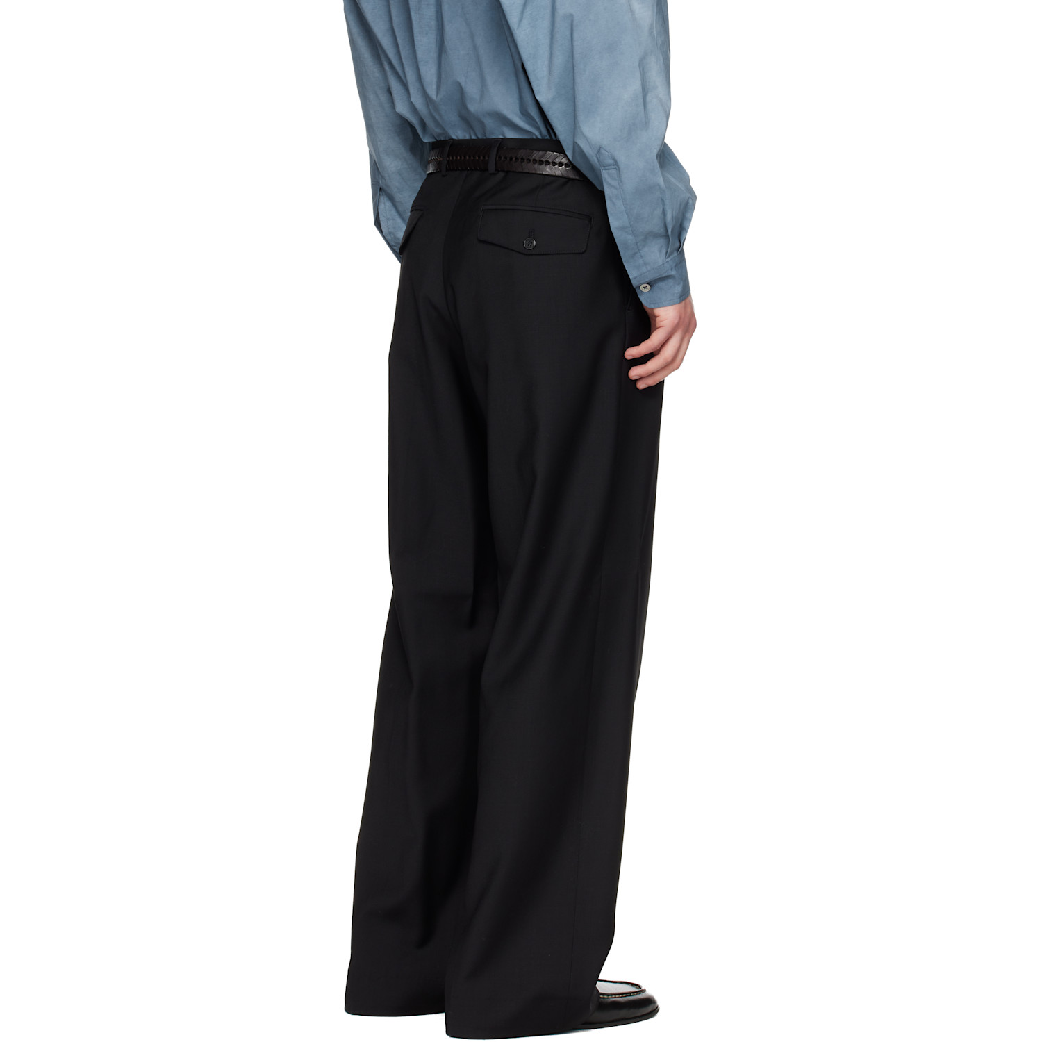  Sunflower Black Wide Pleated Trousers 