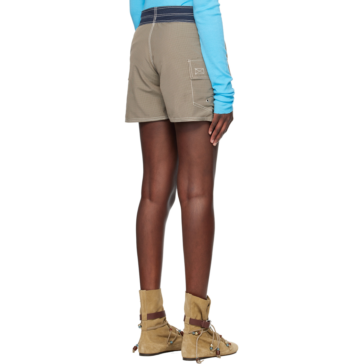  Edward Cuming Gray Half-moon Swim Shorts 
