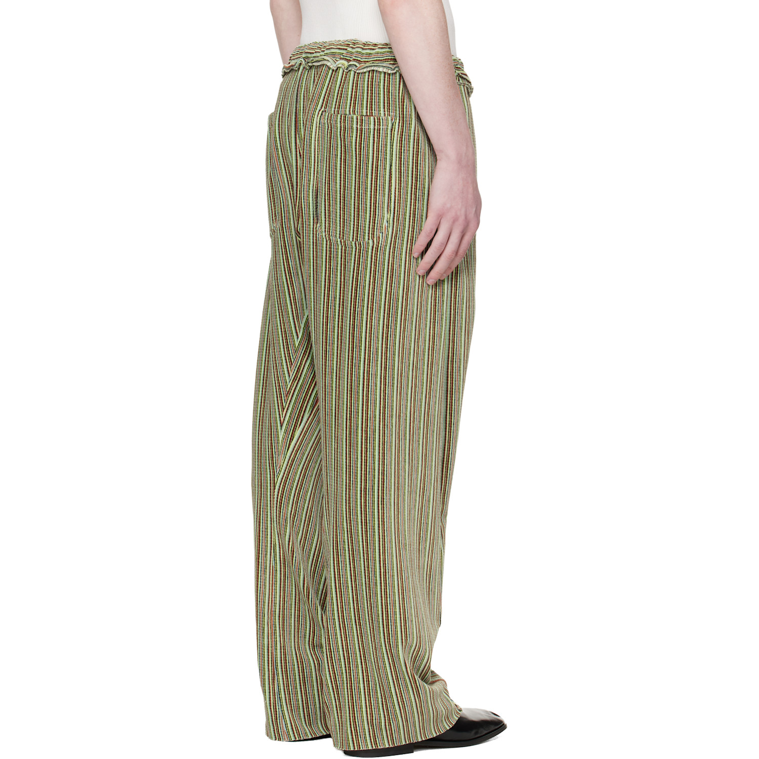  Edward Cuming Green Twisted Track Pants 