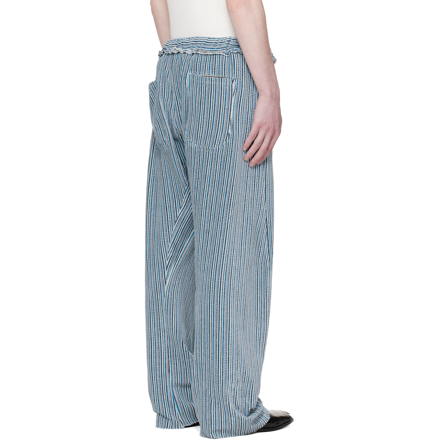  Edward Cuming Blue Twisted Track Pants 