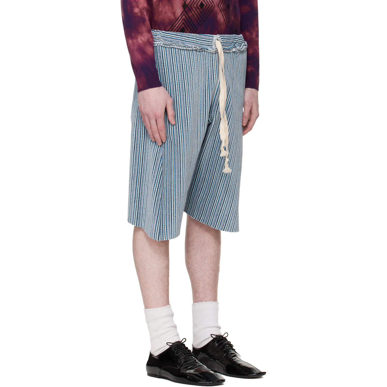 Edward Cuming Blue Twisted Track Shorts 