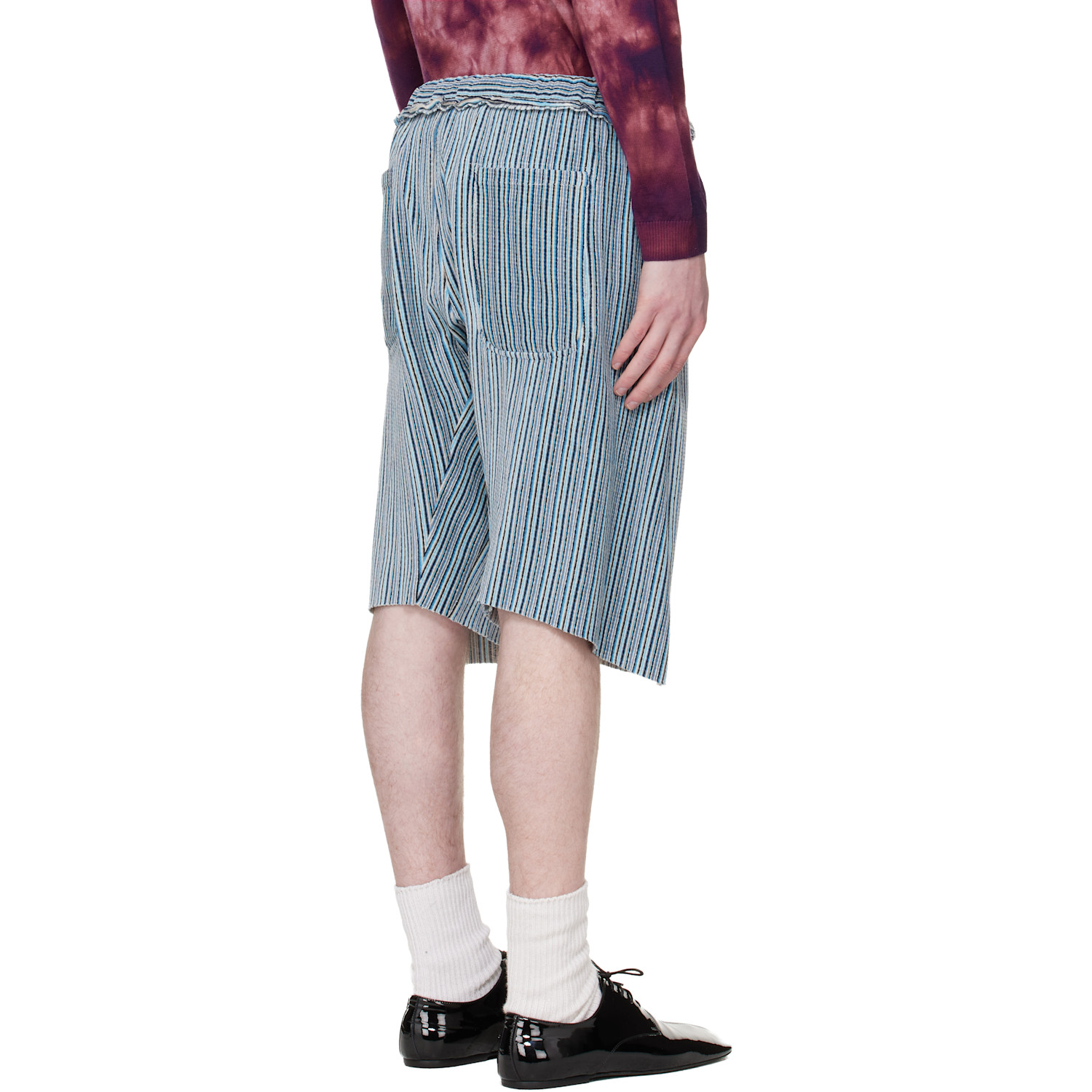  Edward Cuming Blue Twisted Track Shorts 
