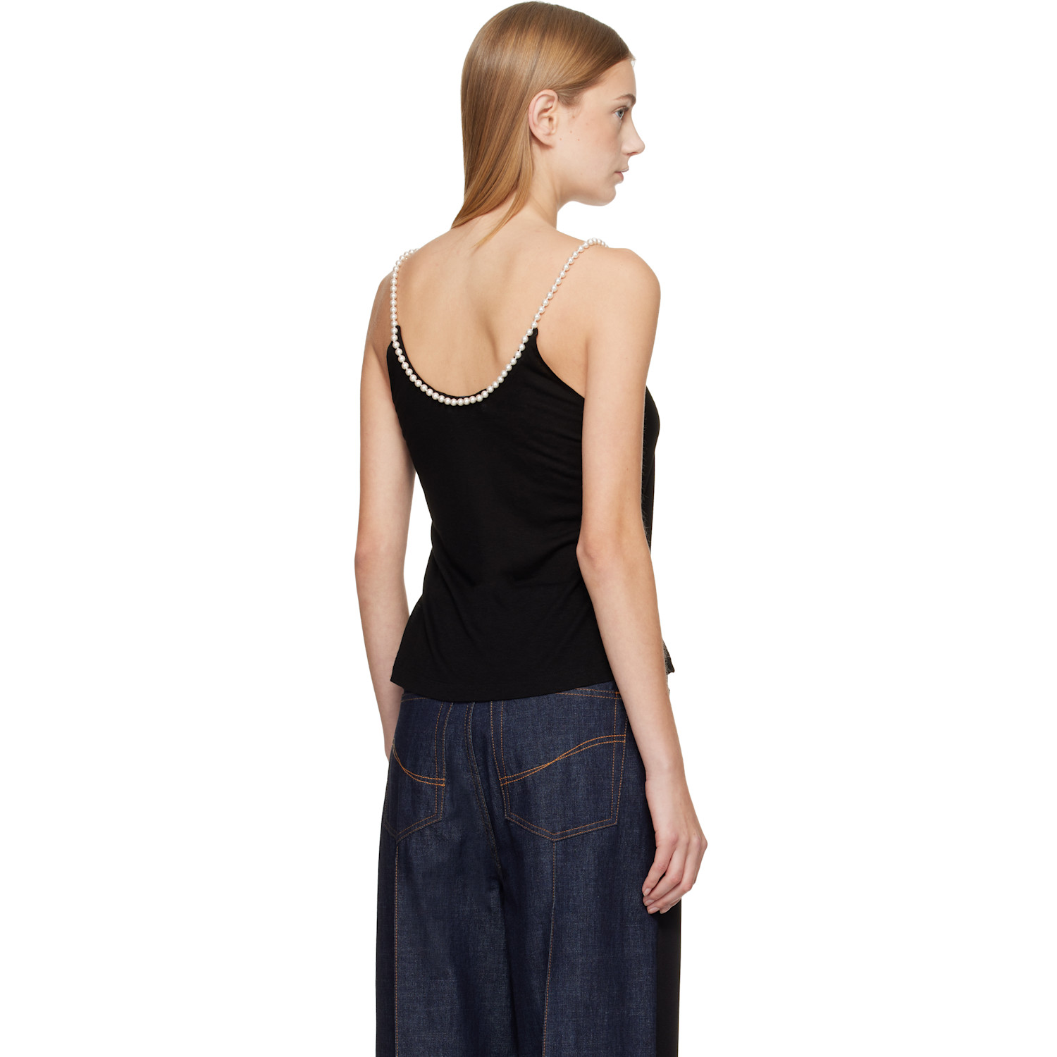  Stella Mccartney Black Pearl Embroidery Top 