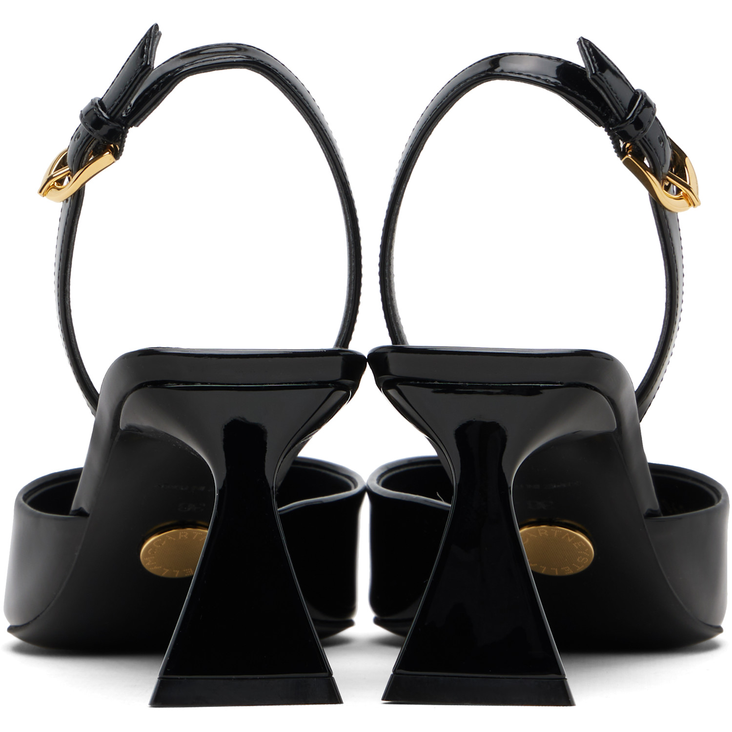  Stella Mccartney Black Elsa Patent Slingback Heels 