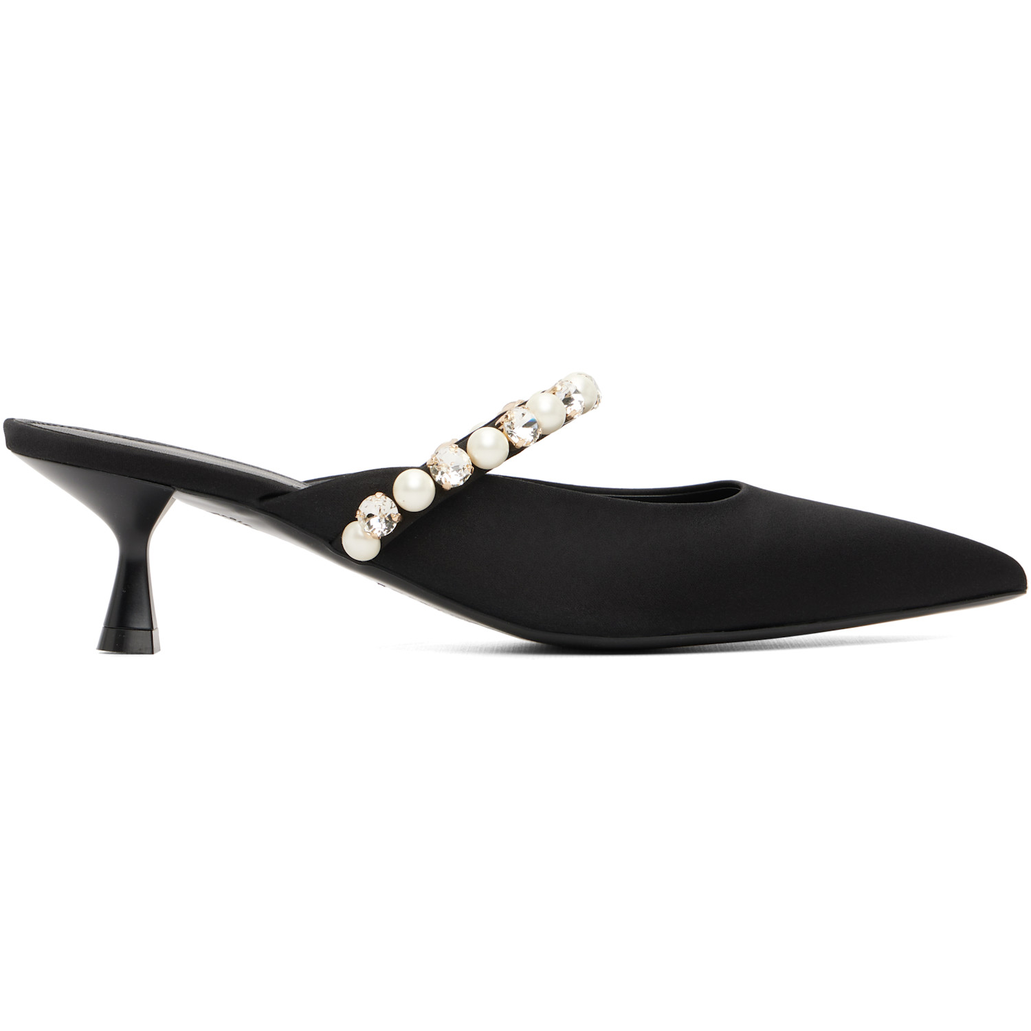 Stella McCartney Black Elsa Pearl-Embellished Kitten Heels