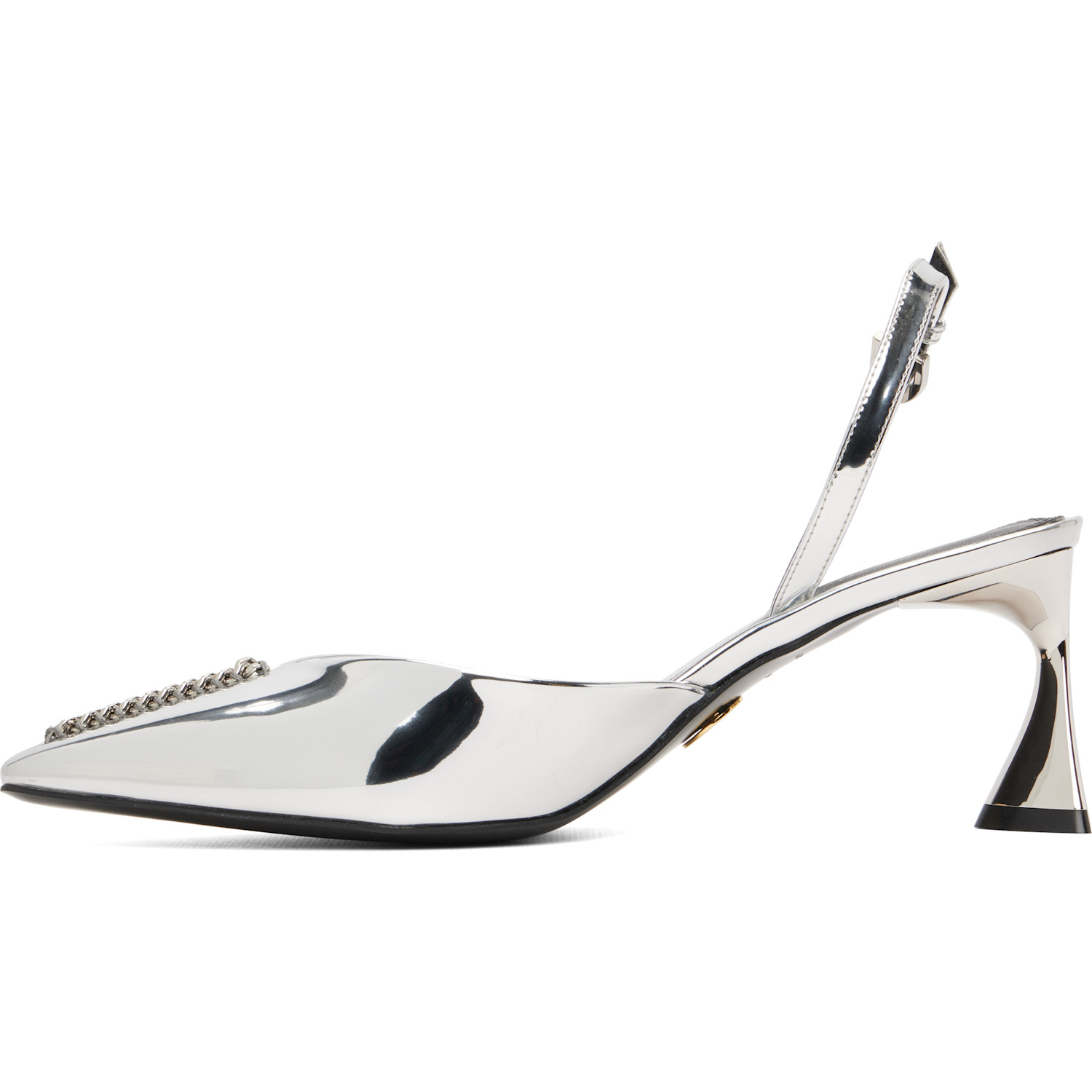  Stella Mccartney Silver Elsa Patent Slingback Heels 
