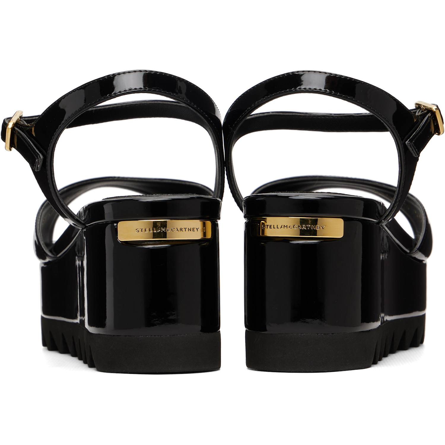  Stella Mccartney Black Elyse Patent Platform Sandals 