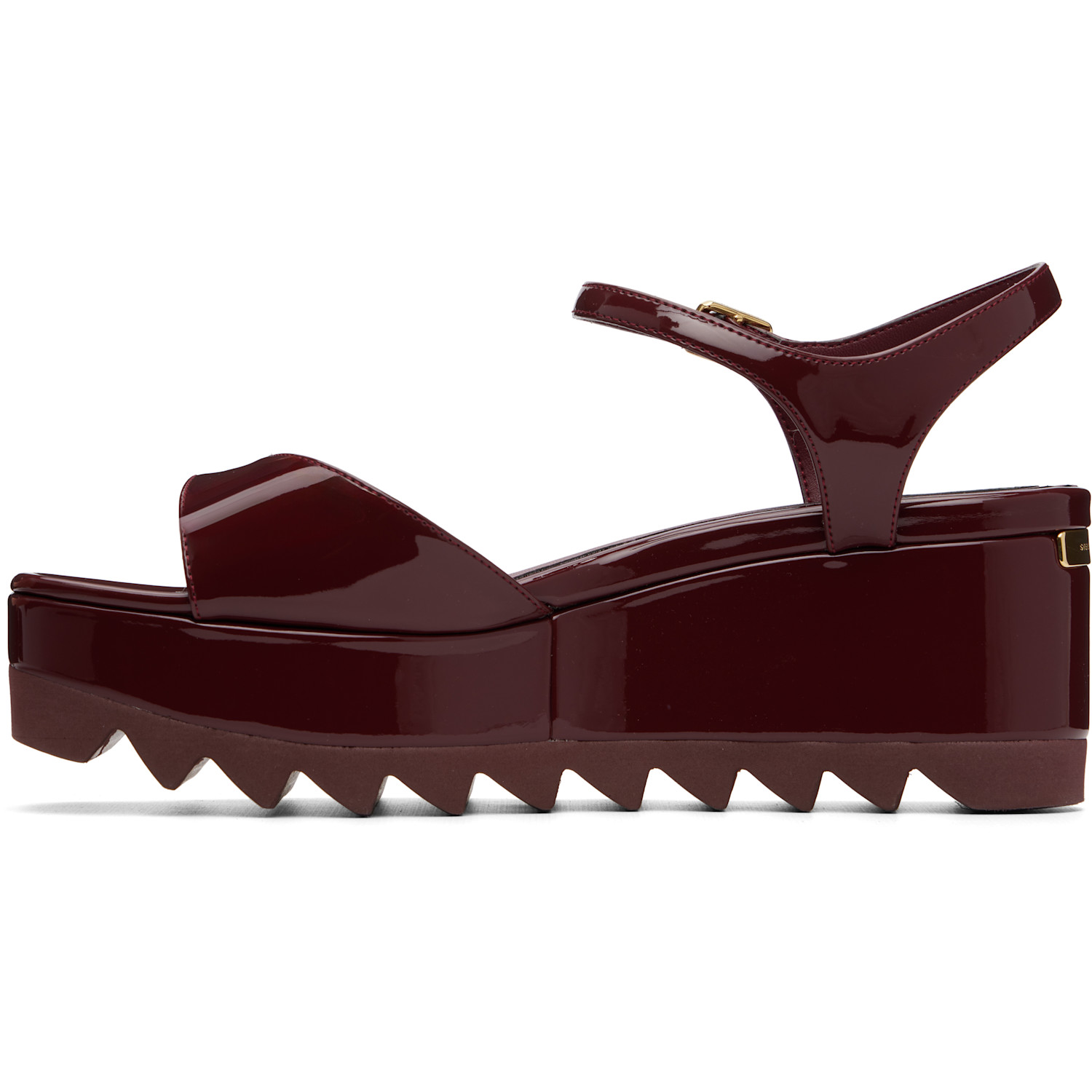  Stella Mccartney Burgundy Elyse Patent Platform Sandals 