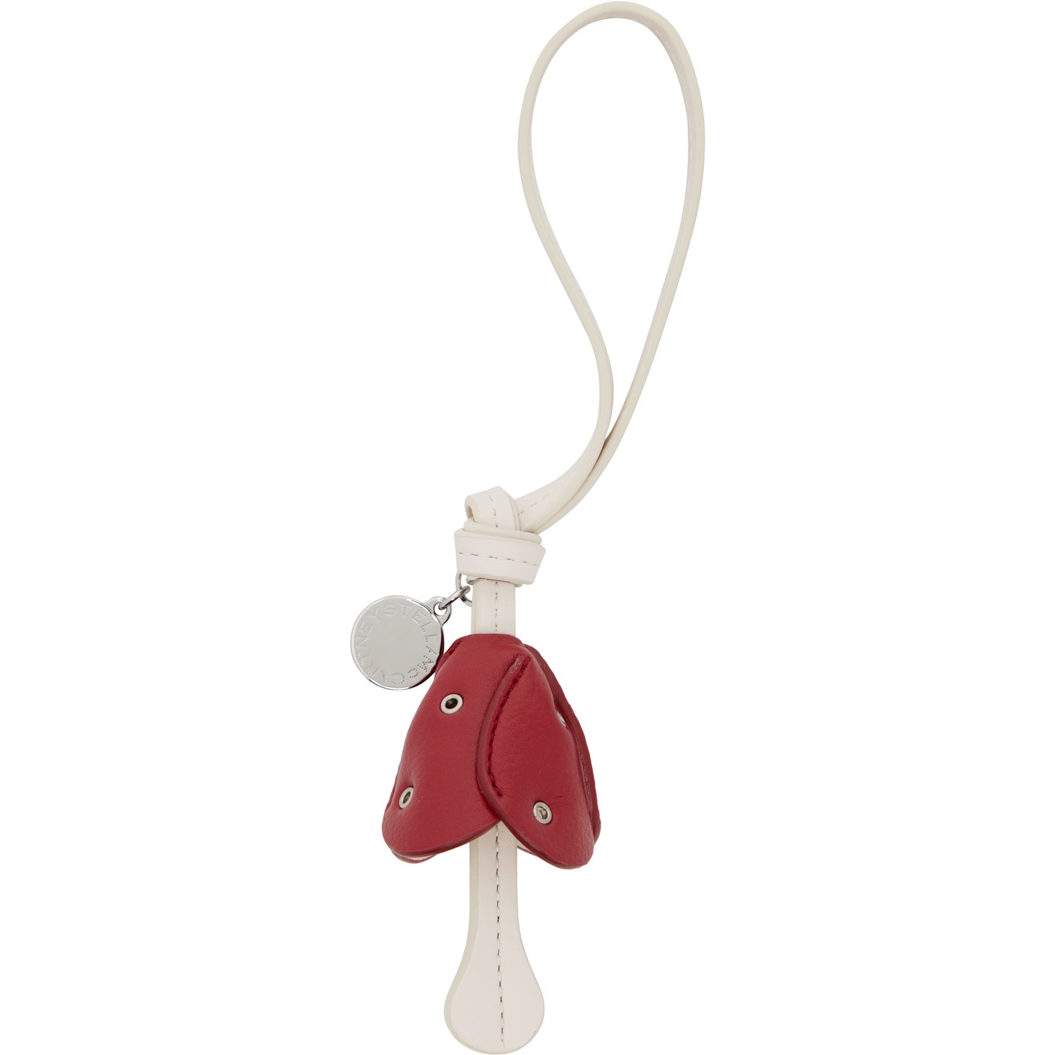  Stella Mccartney Red & Off-white Mushroom Charm Keychain 