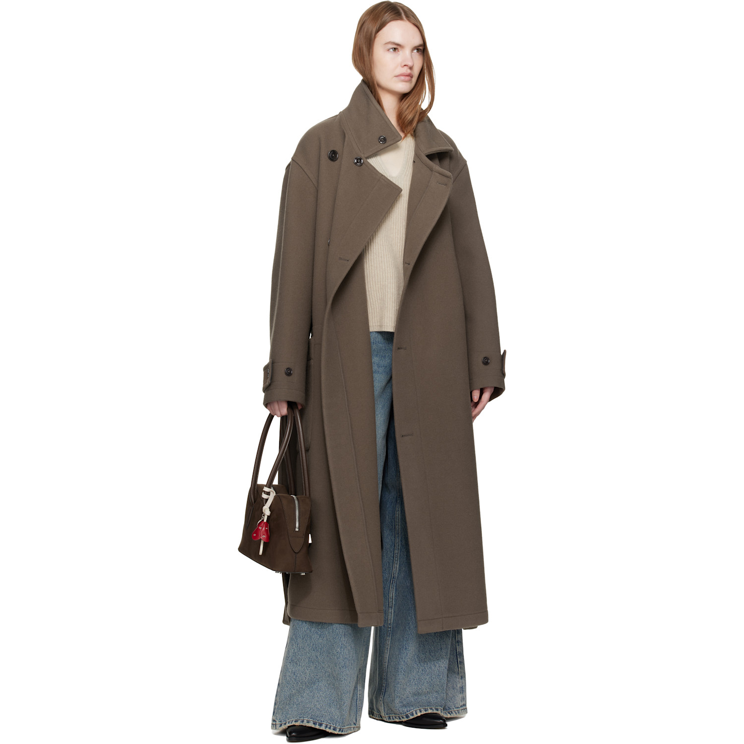  Stella Mccartney Red & Off-white Mushroom Charm Keychain 
