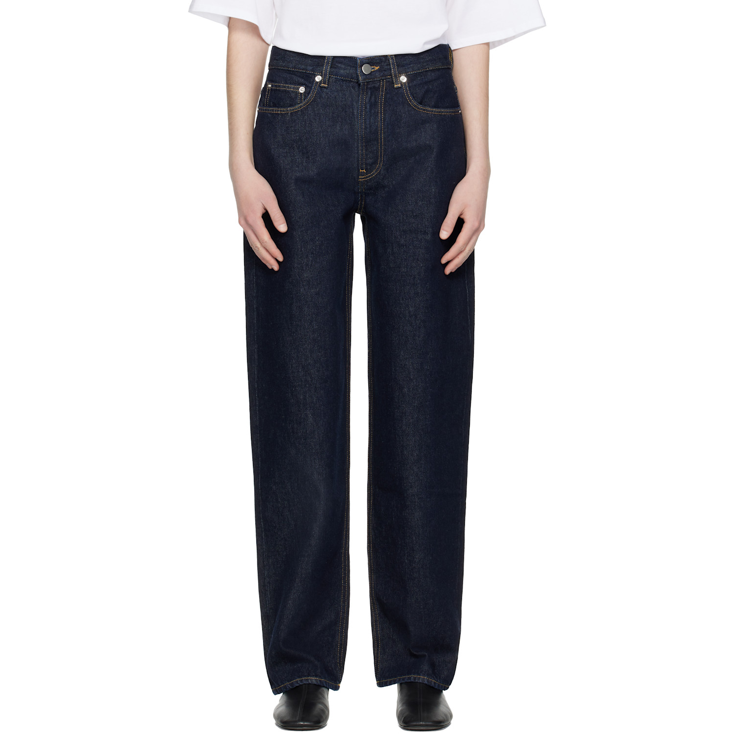 Loulou de Saison Navy Samur LDS Boyfriend Organic Denim Jeans