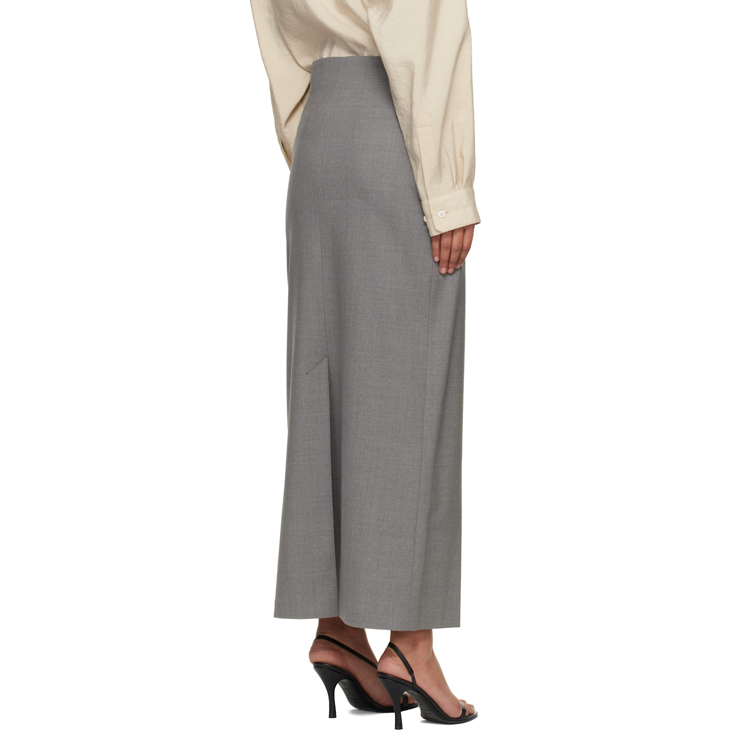  Loulou De Saison Gray Samos Lds Grain De Poudre Maxi Skirt 