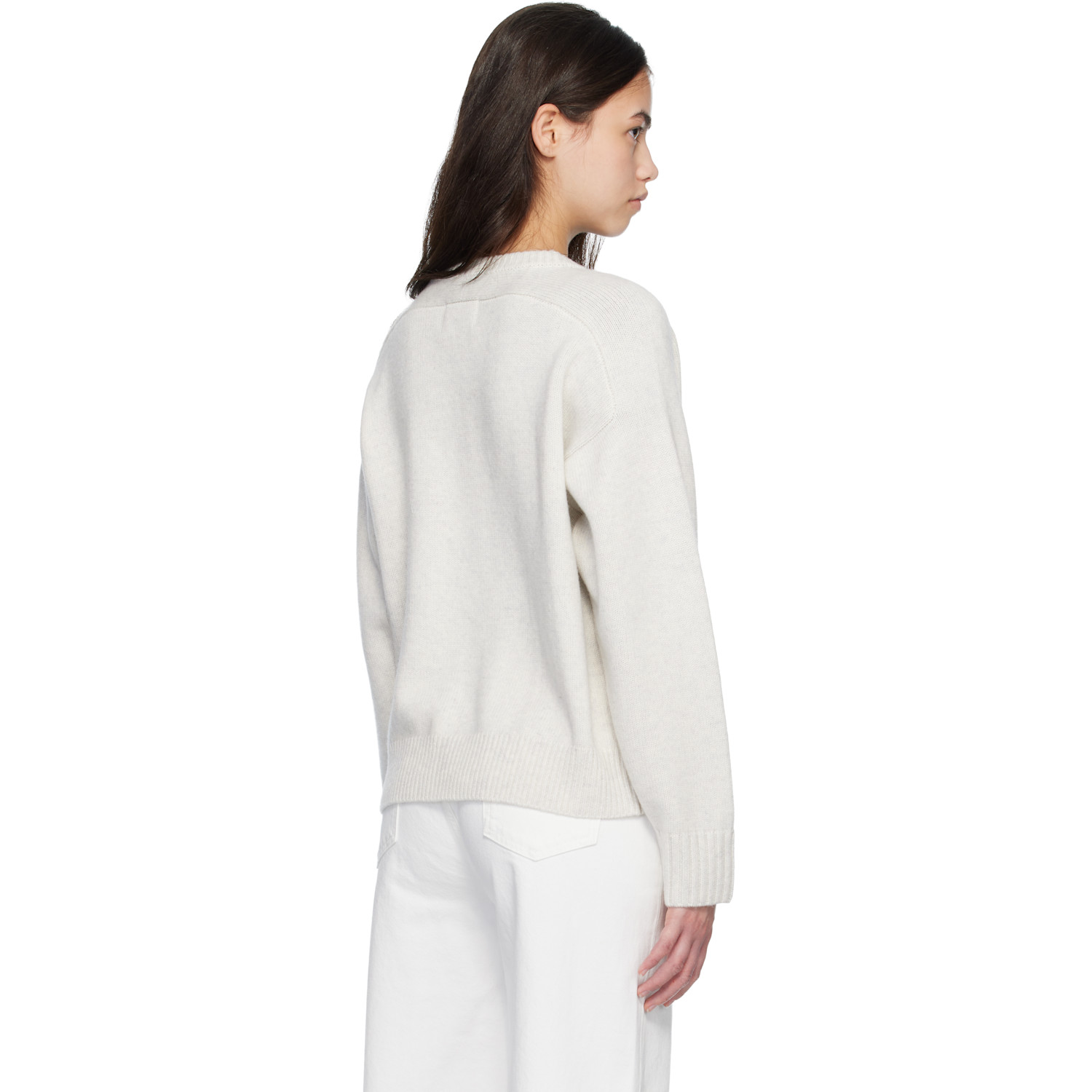  Loulou De Saison Gray Aidar Lds Wool Cashmere Cardigan 