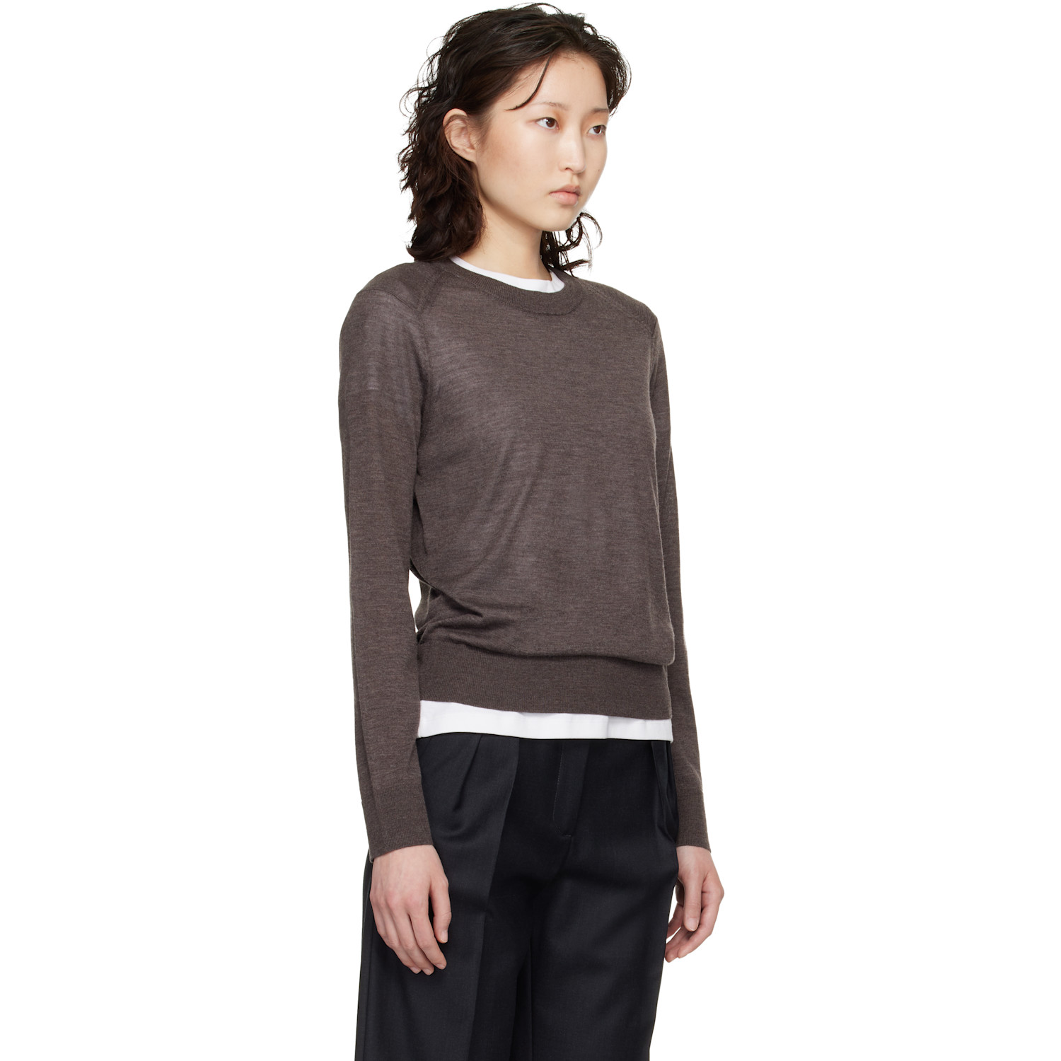  Loulou De Saison Brown Ditto Fluid Sweater 