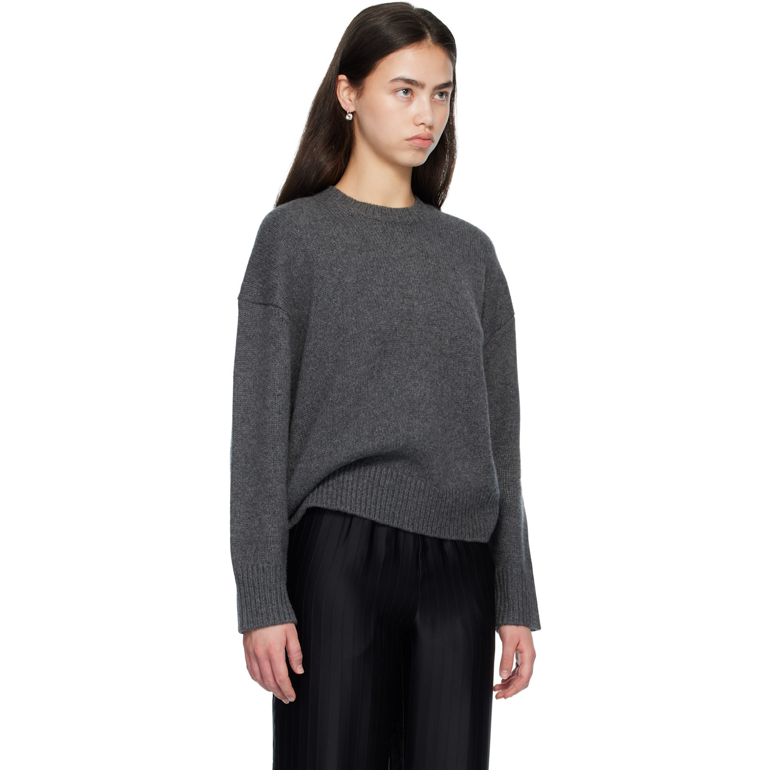  Loulou De Saison Gray Pia Oversized Cashmere Sweater 