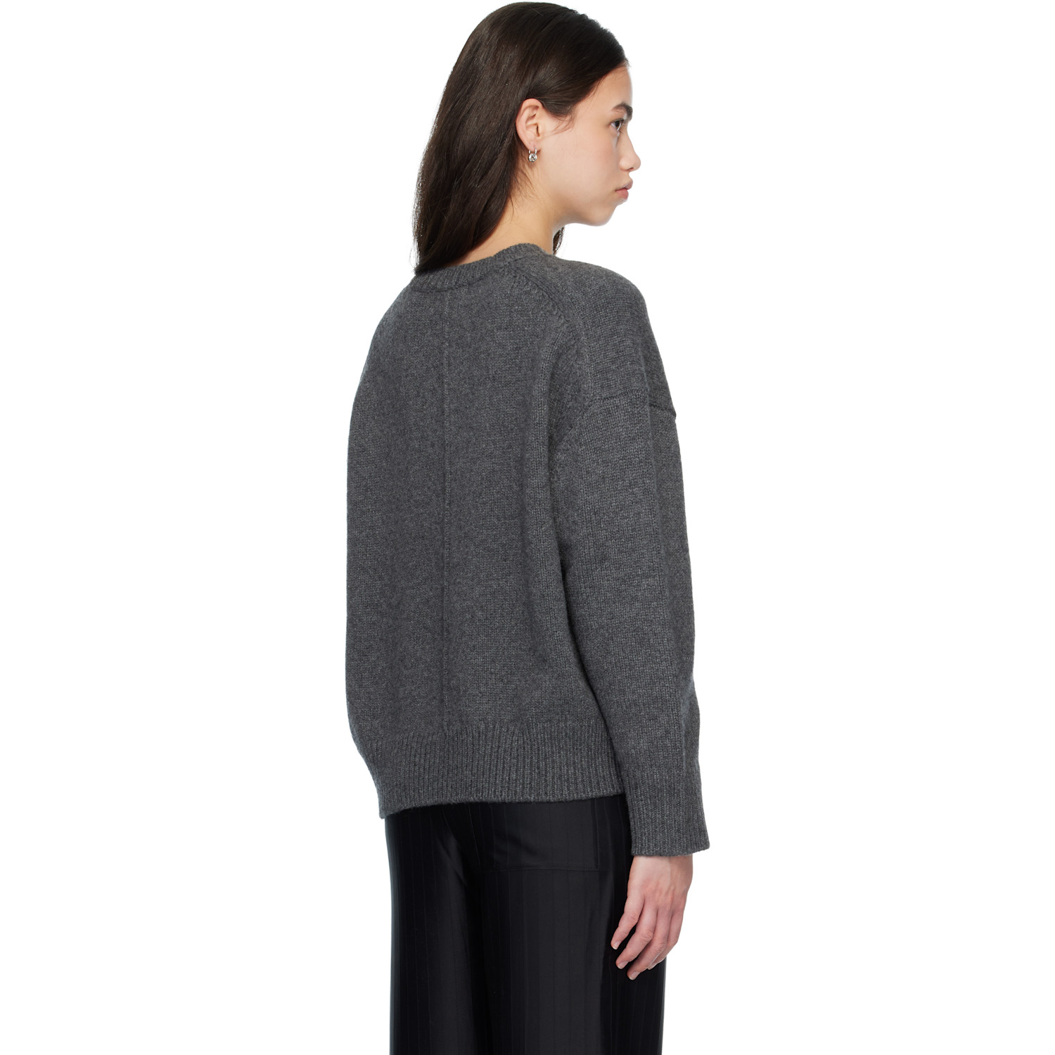  Loulou De Saison Gray Pia Oversized Cashmere Sweater 