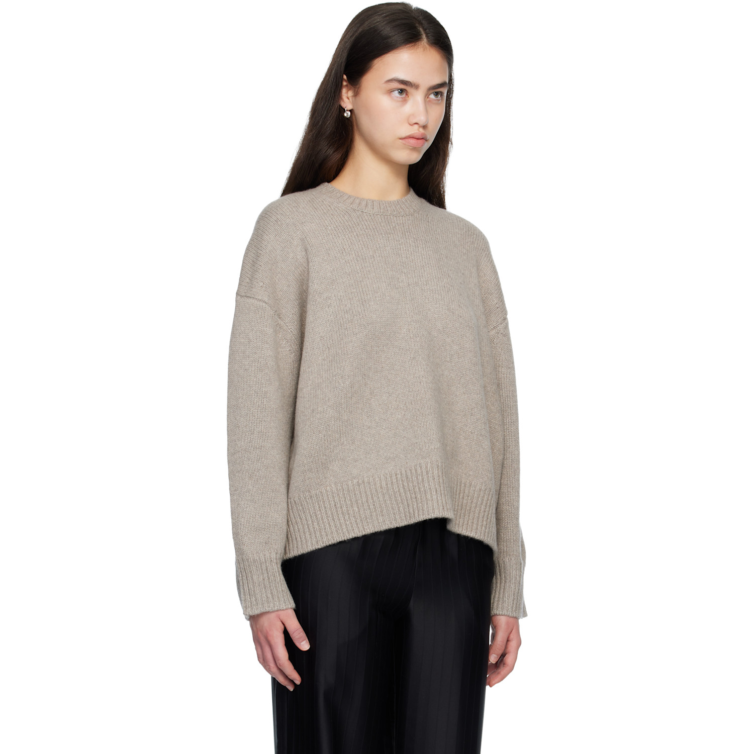  Loulou De Saison Taupe Pia Oversized Cashmere Sweater 