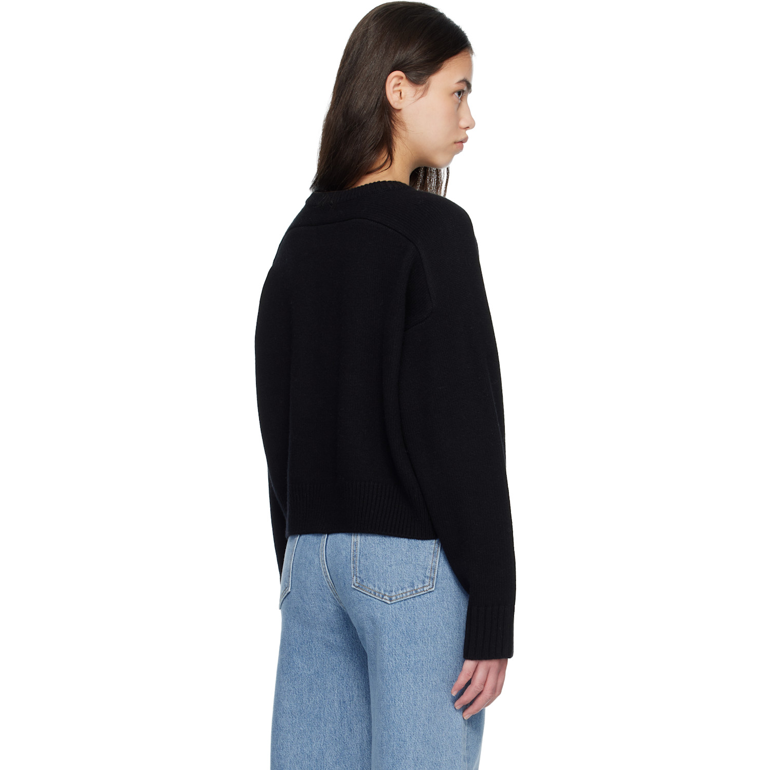  Loulou De Saison Black Bruzzi Lds Cropped Sweater 