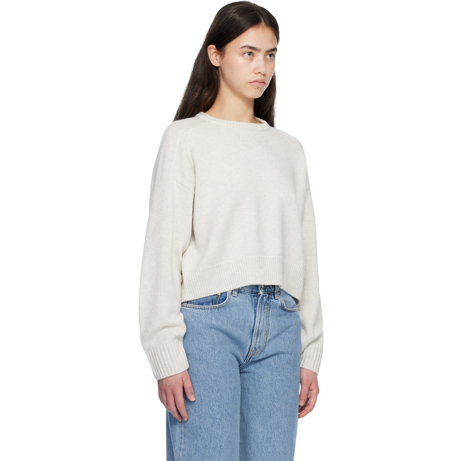  Loulou De Saison Gray Bruzzi Lds Cropped Sweater 