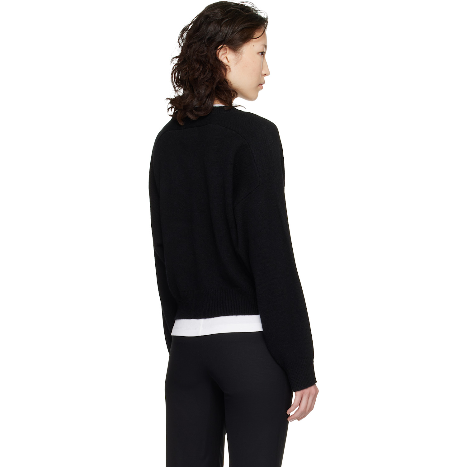  Loulou De Saison Black Anzor Lds Cashmere V Neck Sweater 