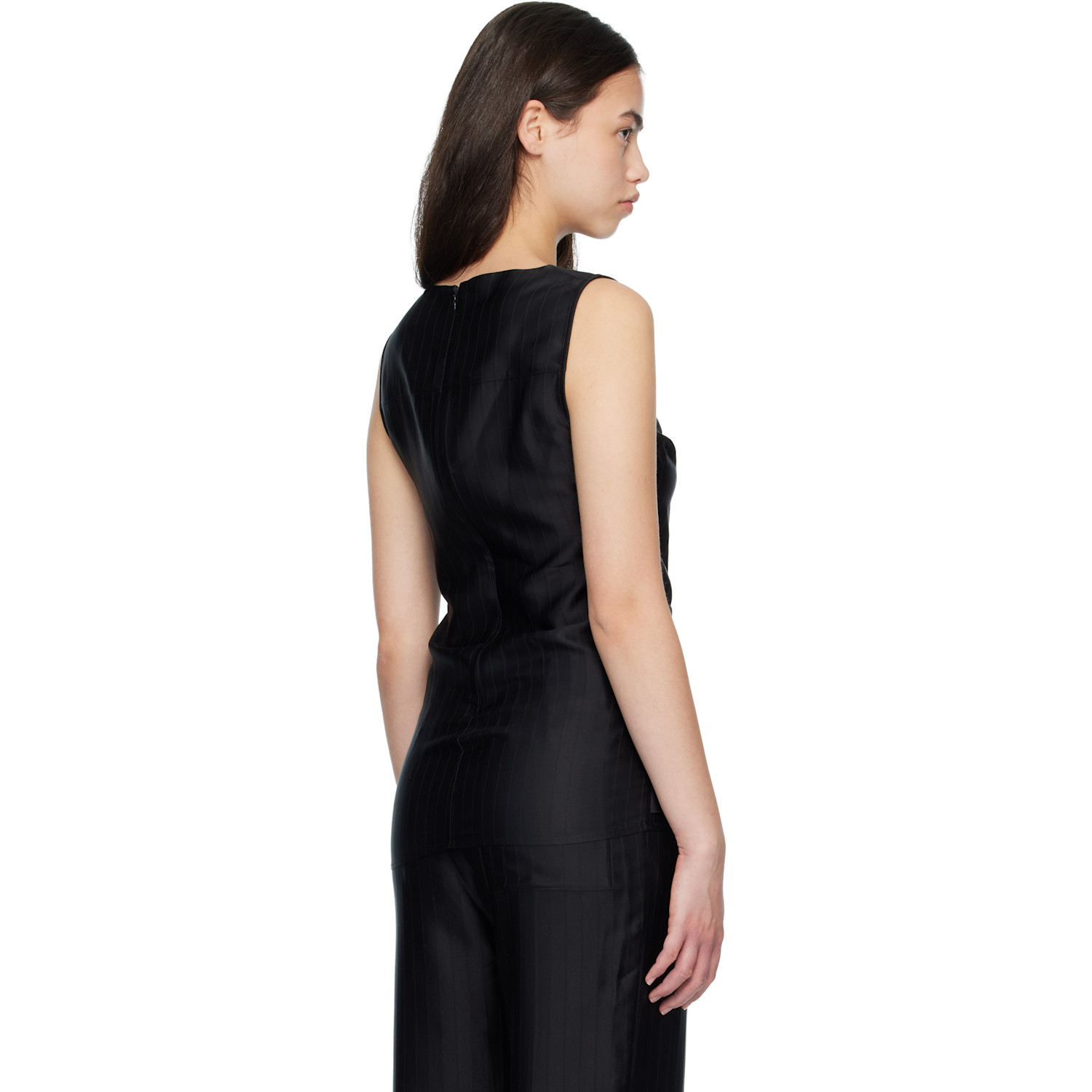 Loulou De Saison Black Fonda Draped Blouse 