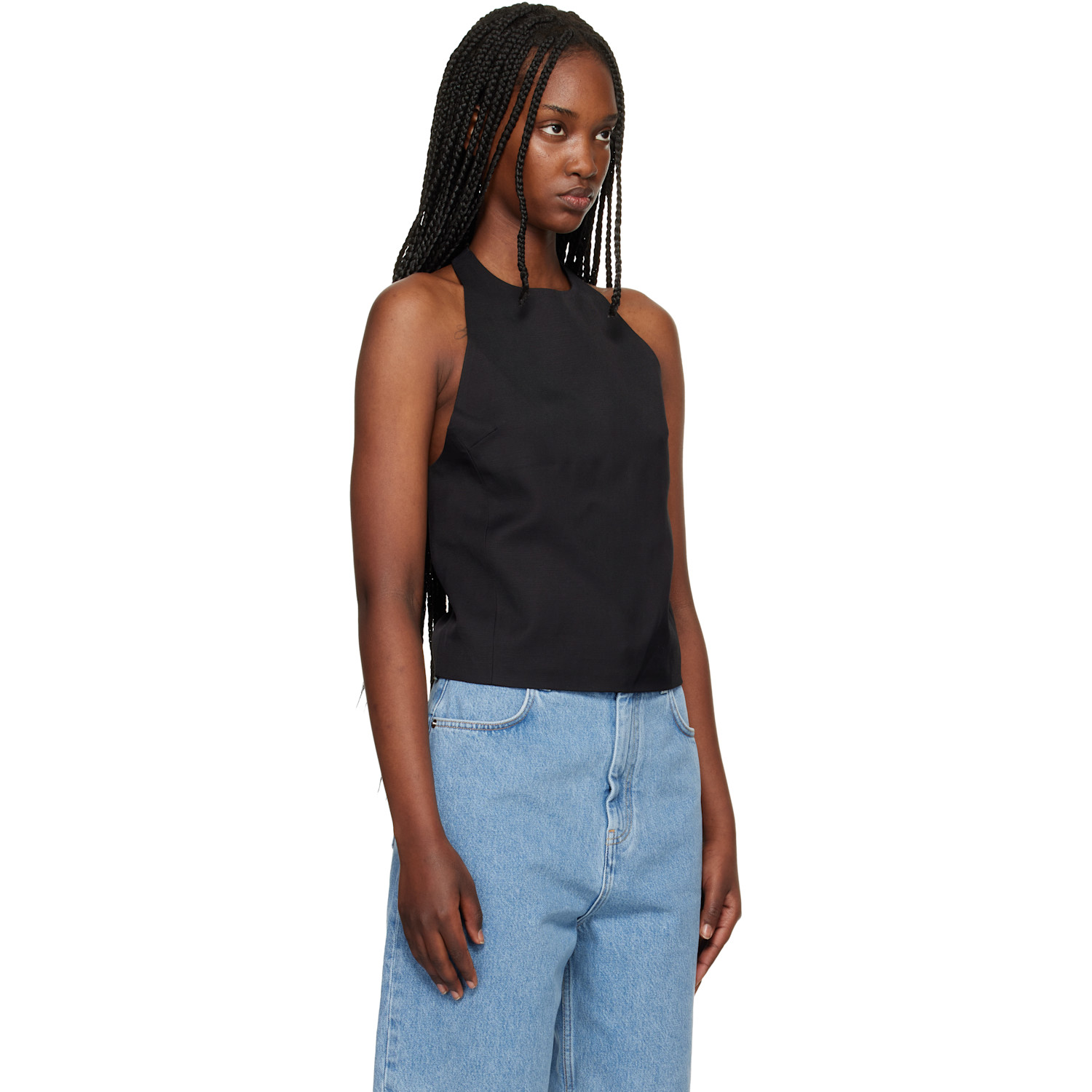  Loulou De Saison Black Sami Halter Blouse 