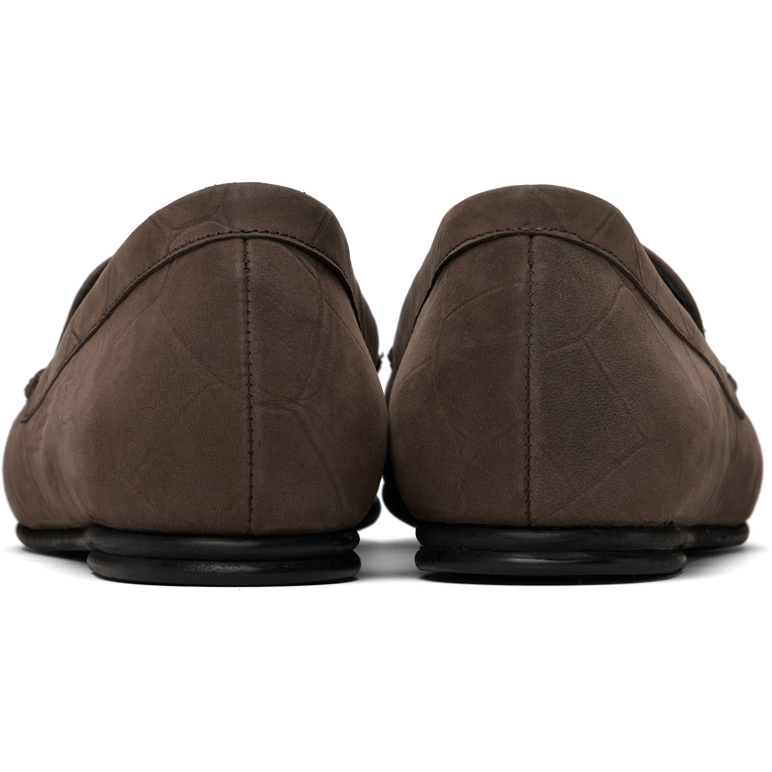 Loulou De Saison Brown Pesaro Soft Suede Loafers 