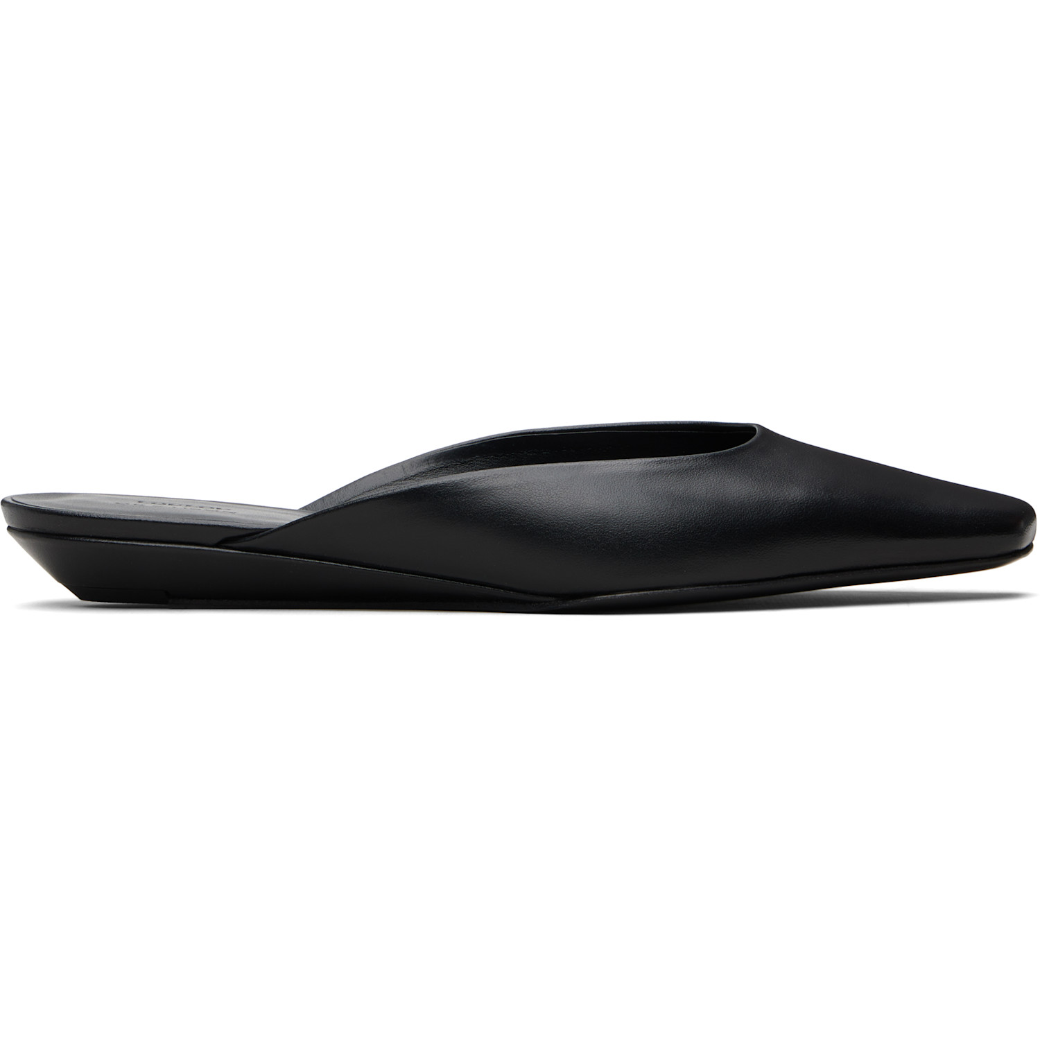 Loulou de Saison Black Diane Calf Leather Mule Flats