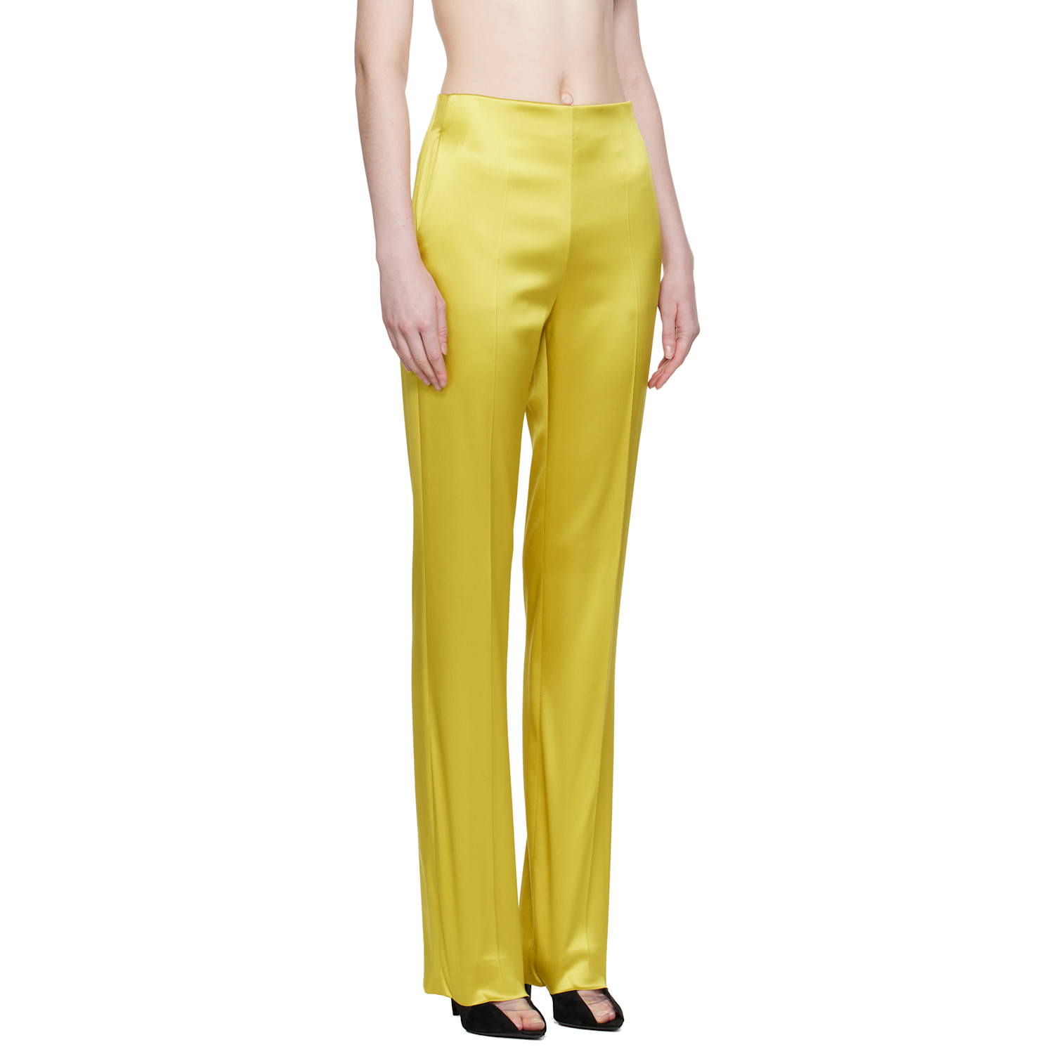  Valentino Yellow Double Duchesse Stretch Trousers 