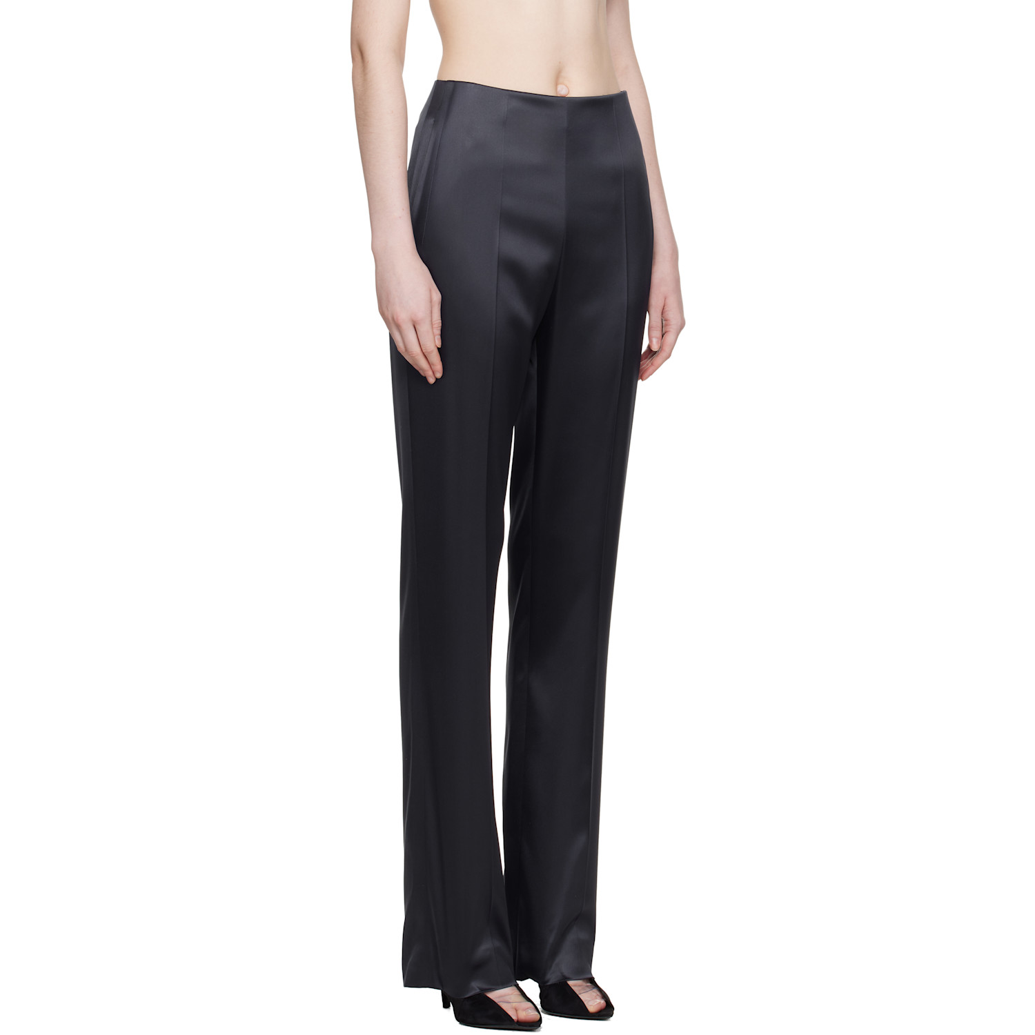  Valentino Gray Double Duchesse Stretch Trousers 