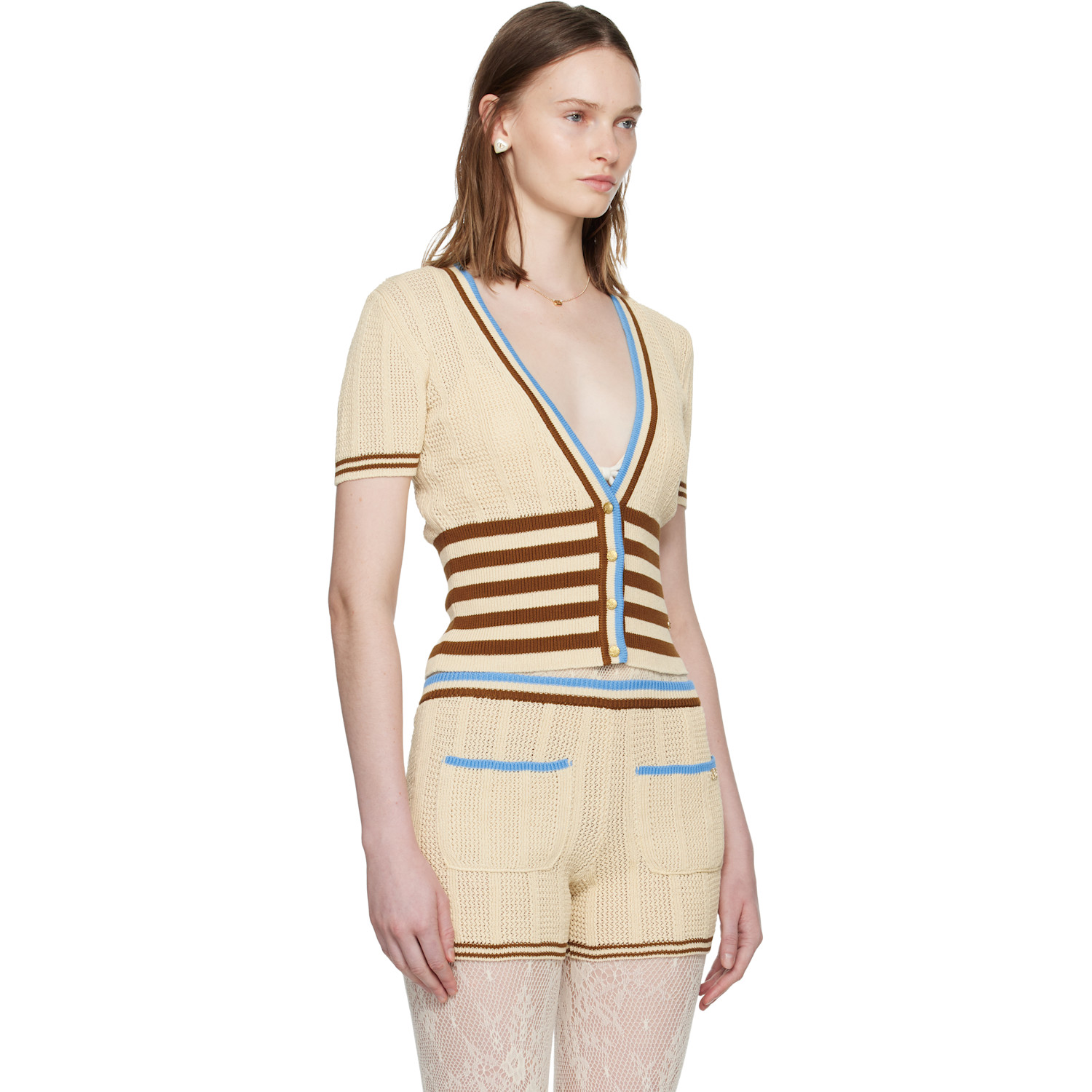 Valentino Beige Cotton Cardigan 