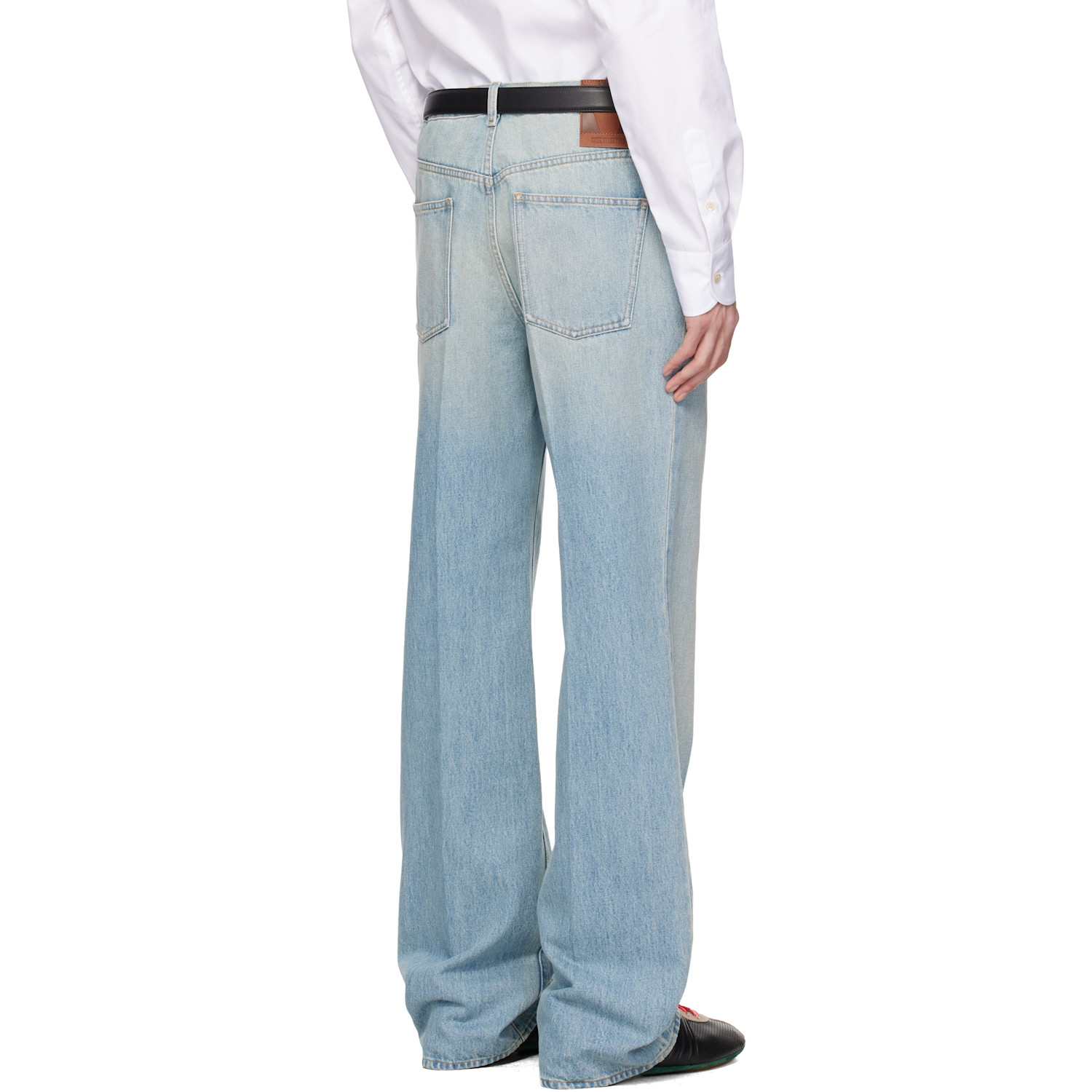  Valentino Blue Straight-leg Creased Jeans 