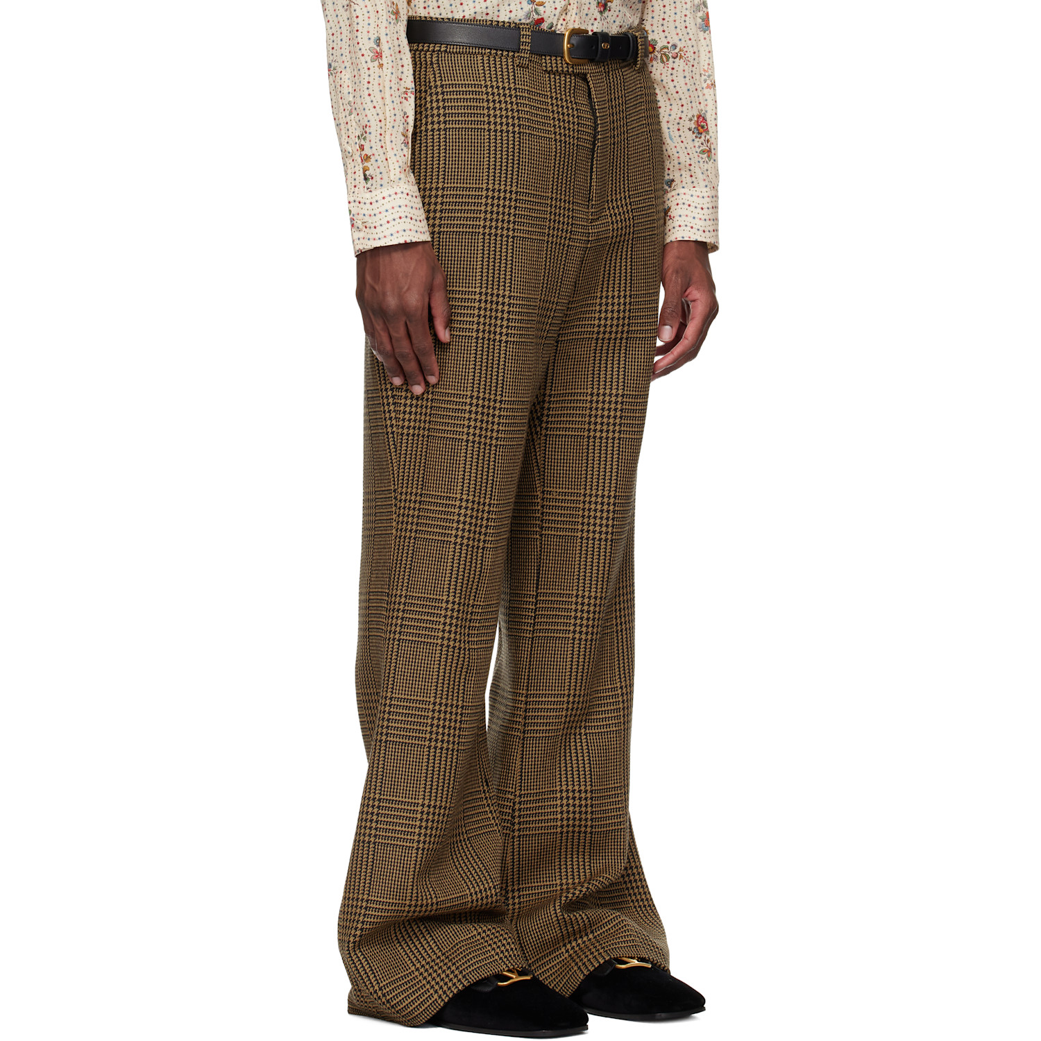  Valentino Brown Glen Check Trousers 