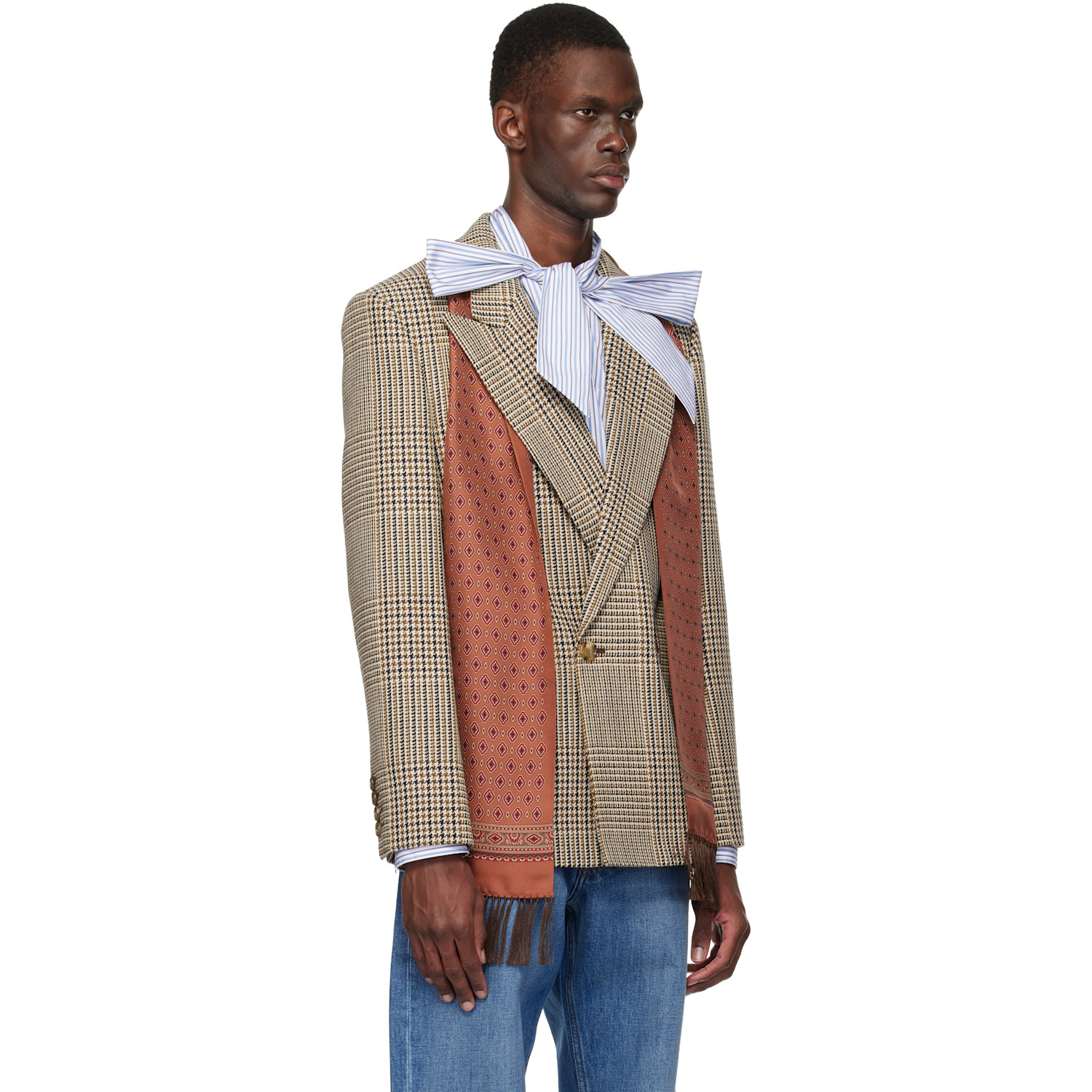  Valentino Beige Double-breasted Blazer 