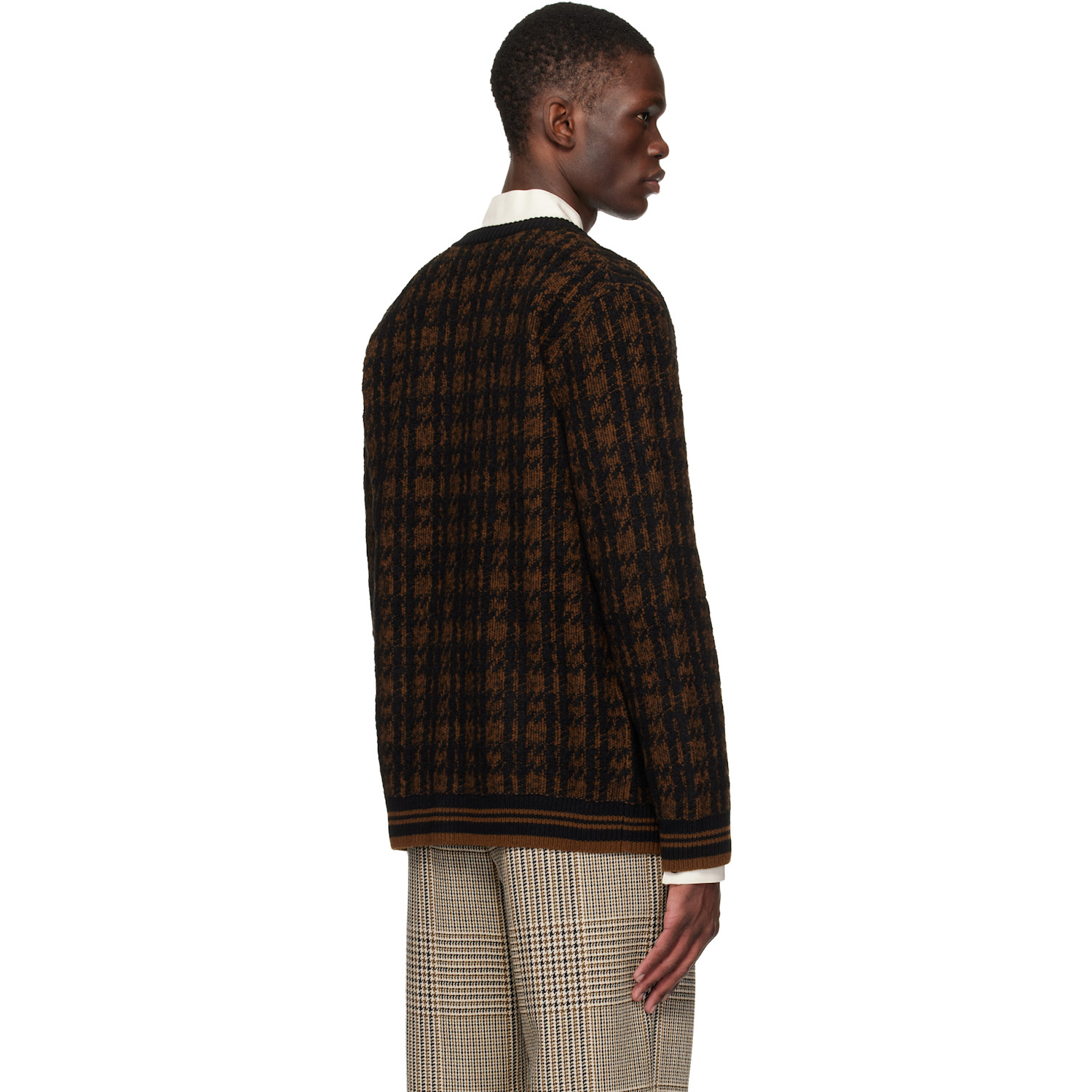  Valentino Brown & Black Wool Cardigan 