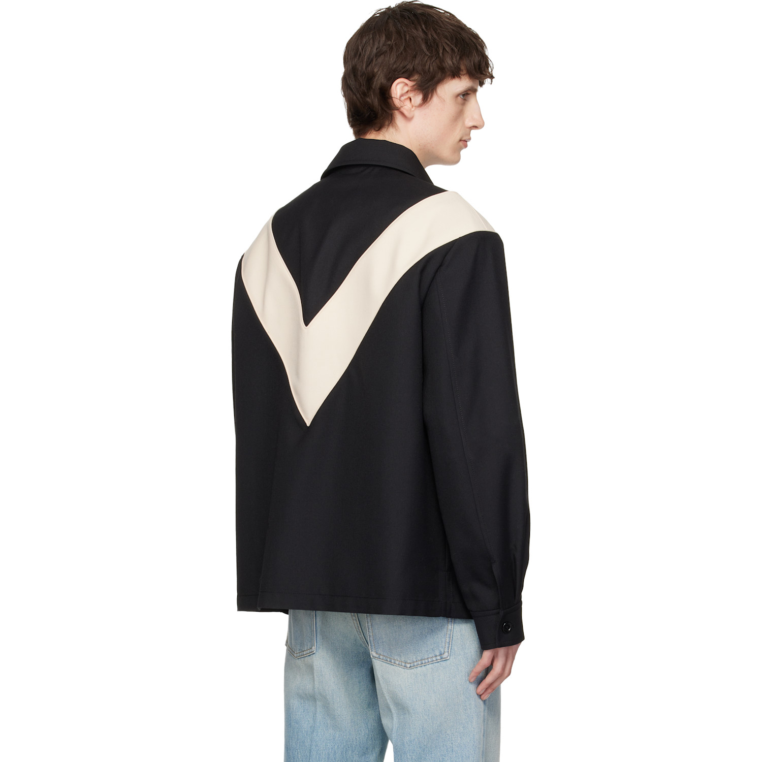  Valentino Black Vlogo Signature Diagonal Wool Jacket 