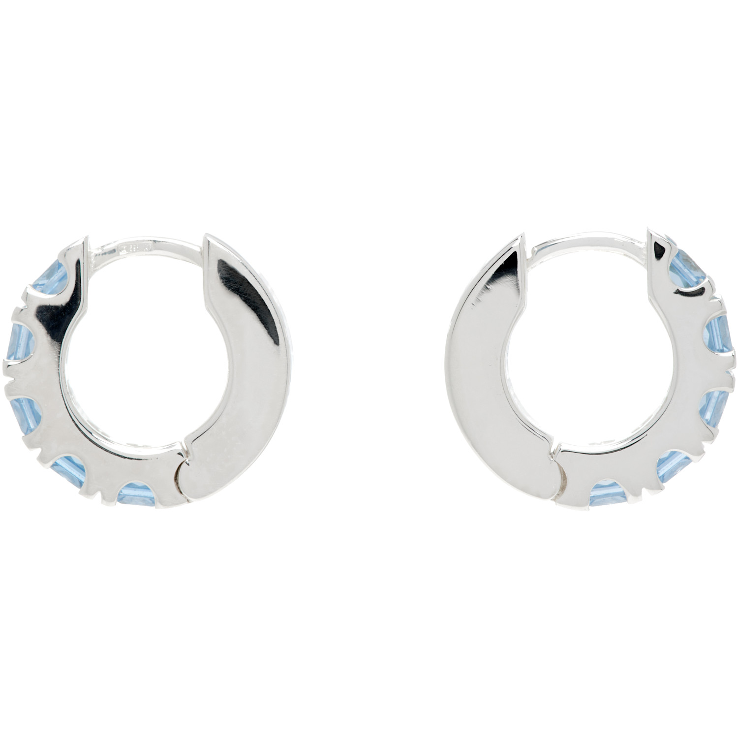 Hatton Labs Facet Hoop Earrings In Silver