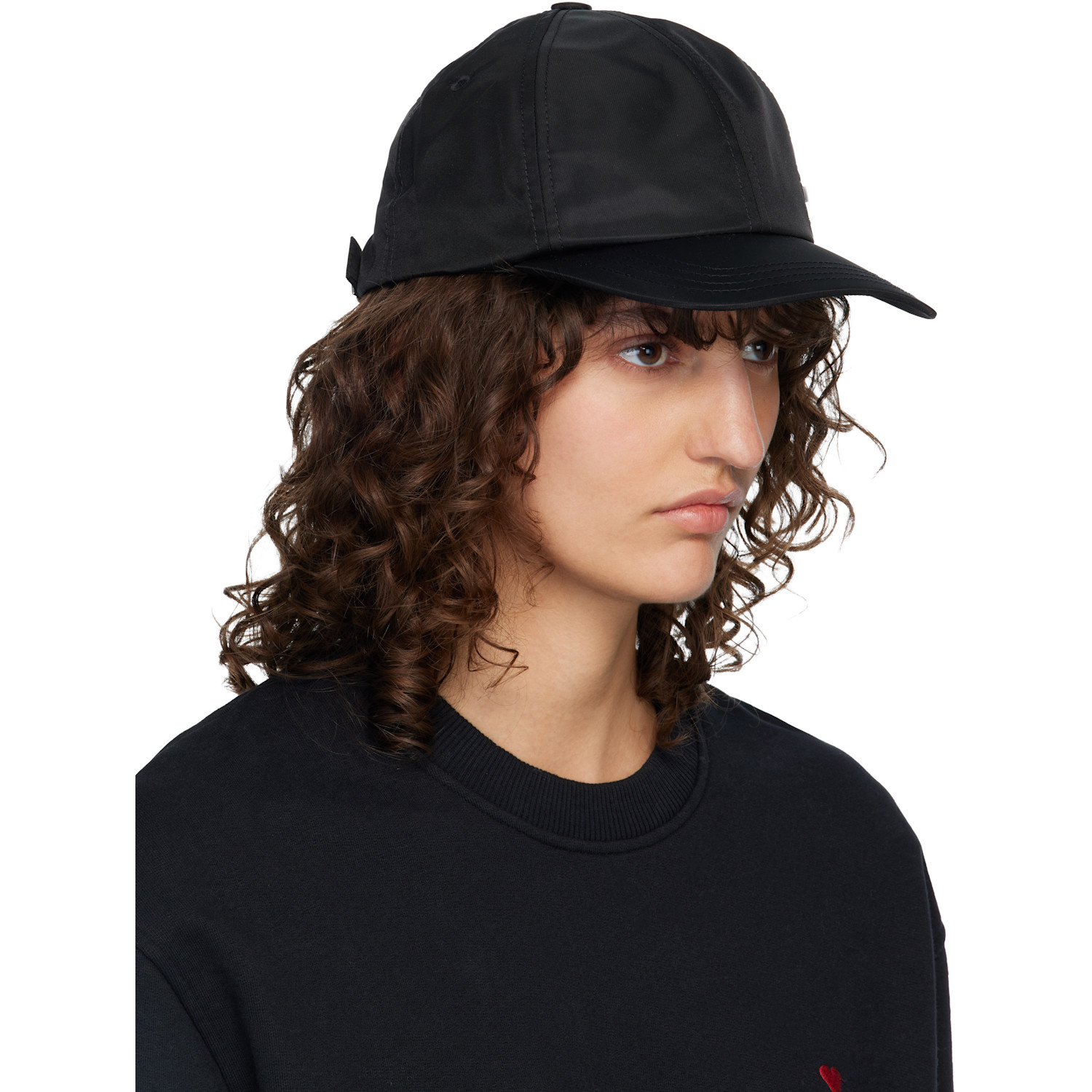  Ami Paris Black Ami De Coeur Stud Cap 