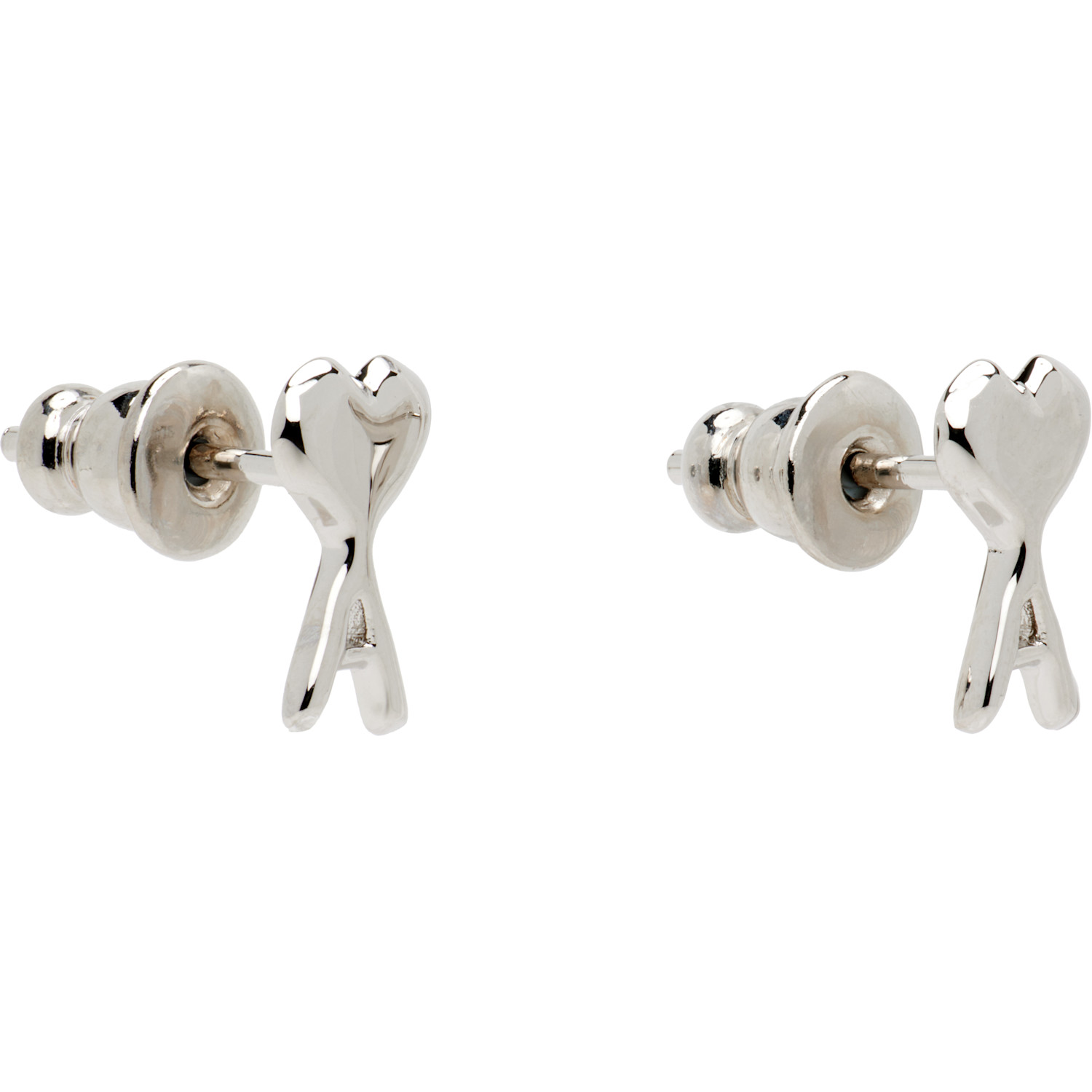  Ami Paris Ami De Coeur Hammered Earrings 