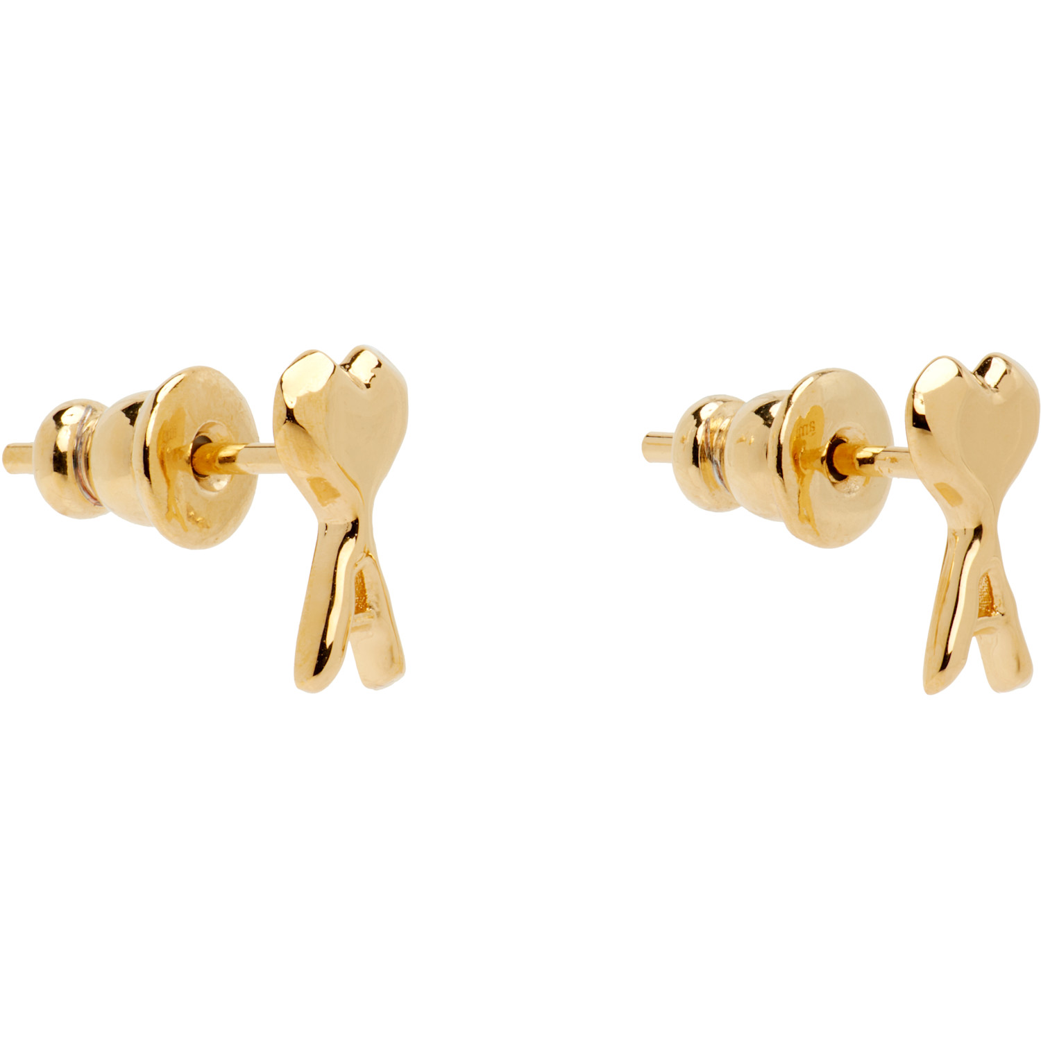  Ami Paris Ami De Coeur Hammered Earrings 