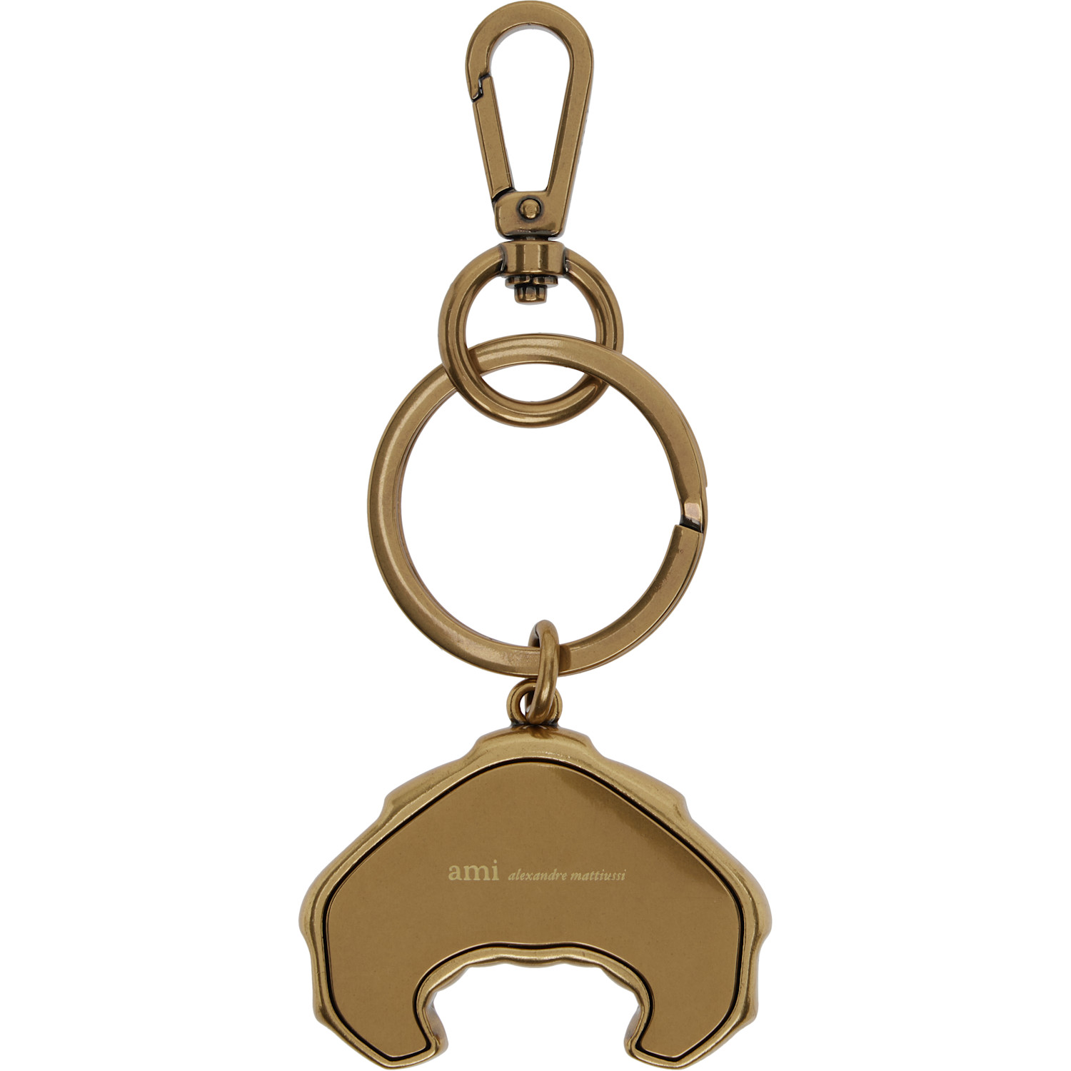 Ami Paris Gold Metal Ami De Coeur Croissant Keychain 