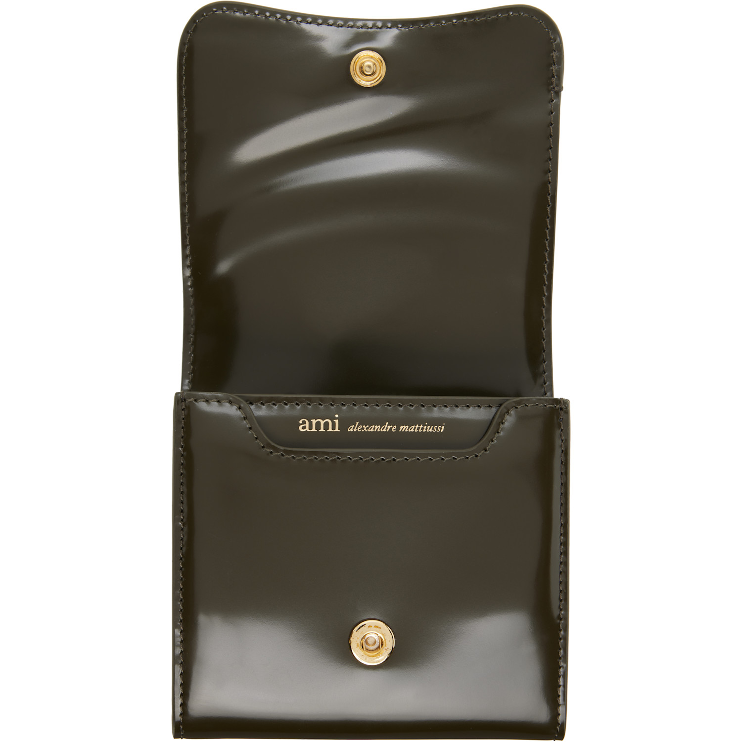  Ami Paris Khaki Paris Paris Compact Wallet 