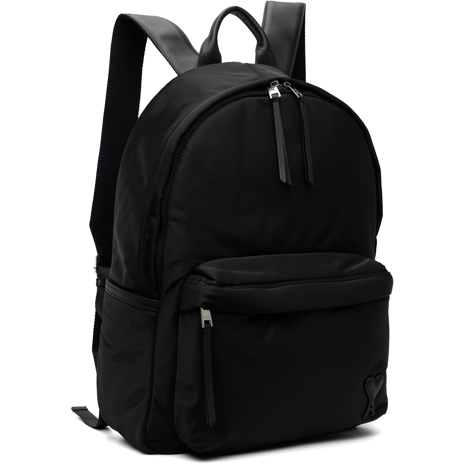  Ami Paris Black Nylon Marcel Backpack 