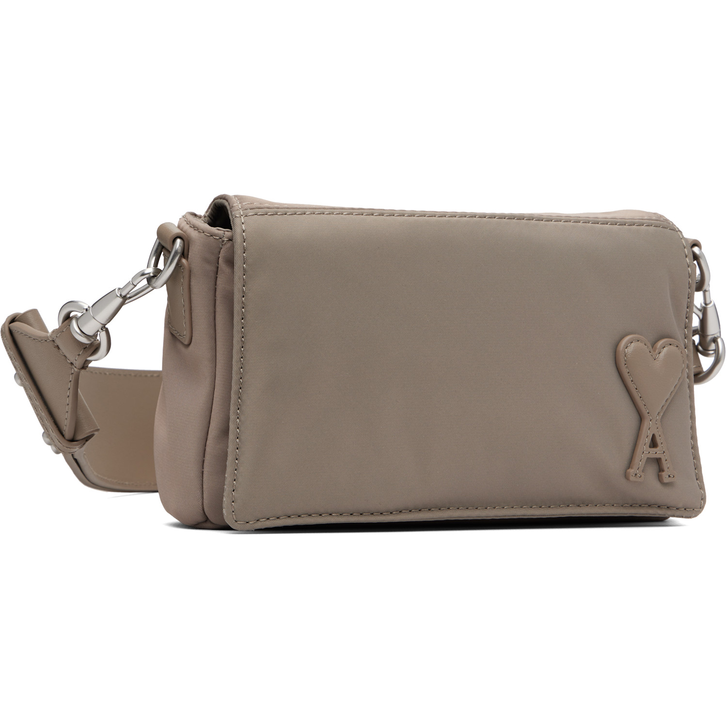  Ami Paris Taupe Nylon Marcel Lunch Box Bag 