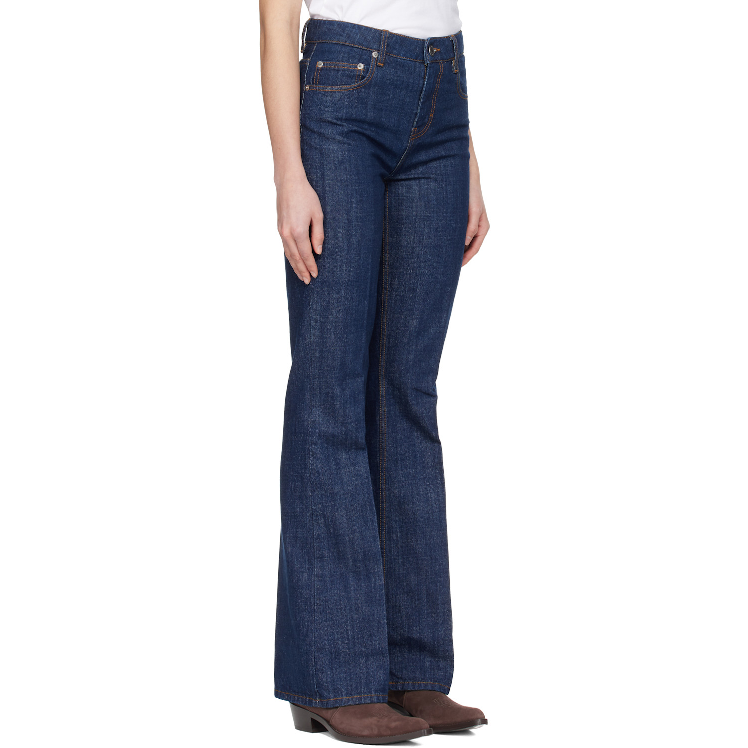  Ami Paris Navy Cotton Bootcut Fit Jeans 