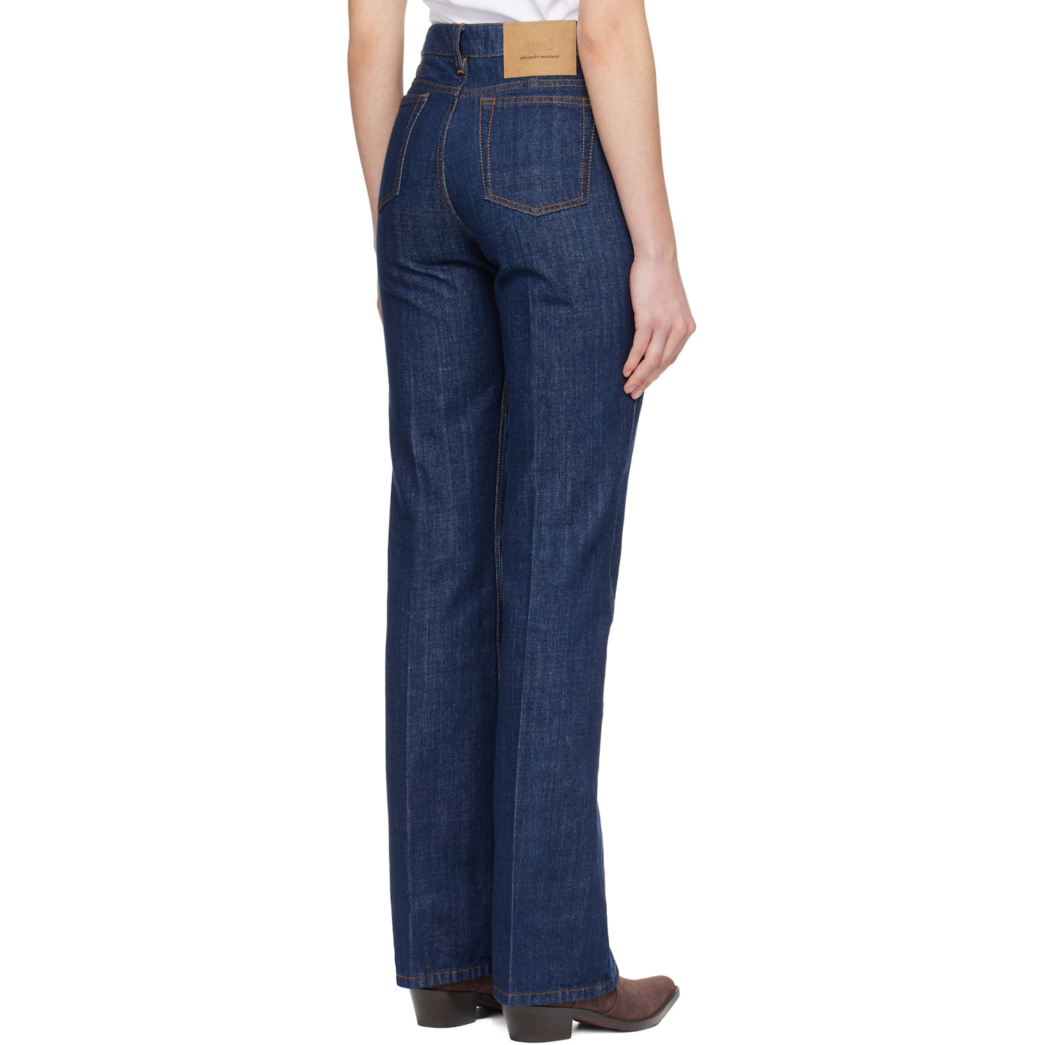  Ami Paris Navy Cotton Bootcut Fit Jeans 