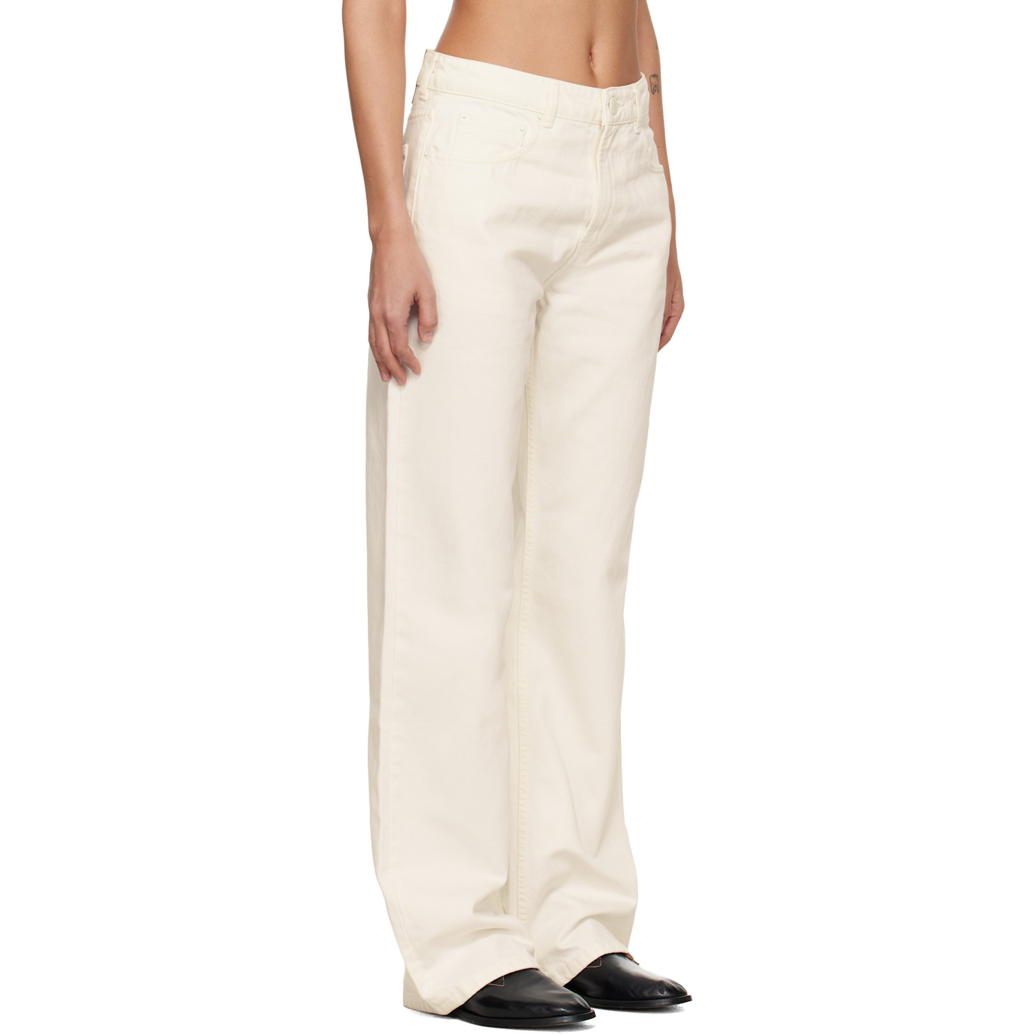  Ami Paris Off-white Cotton Large Fit Jeans 