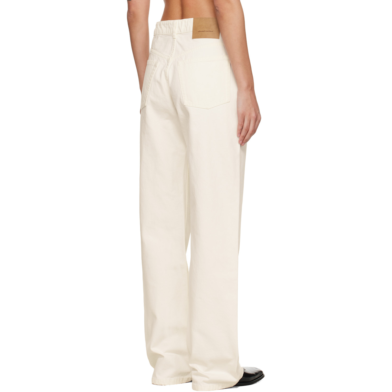  Ami Paris Off-white Cotton Large Fit Jeans 